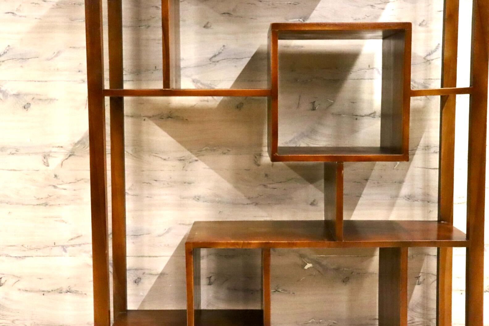 GMIH294○チーク無垢材 オープンシェルフ ラック 飾り棚 ディスプレイ棚 リビング収納 インテリア アジアン 店舗什器