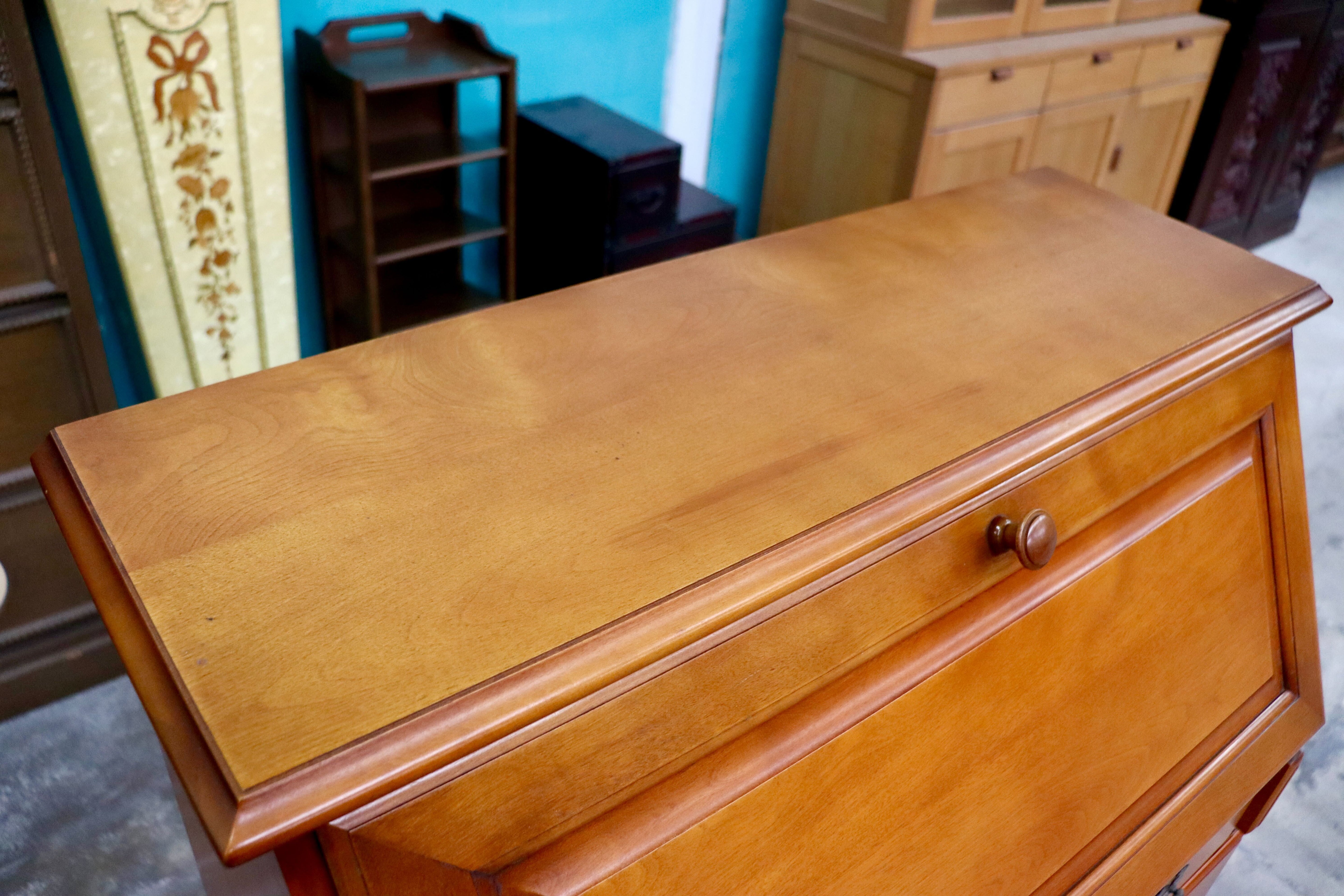 GMIK744○横浜ダニエル / Daniel ライティングビューロー 学習机 書斎机 勉強机 樺桜 アーリーアメリカン クラシック 定価約46万