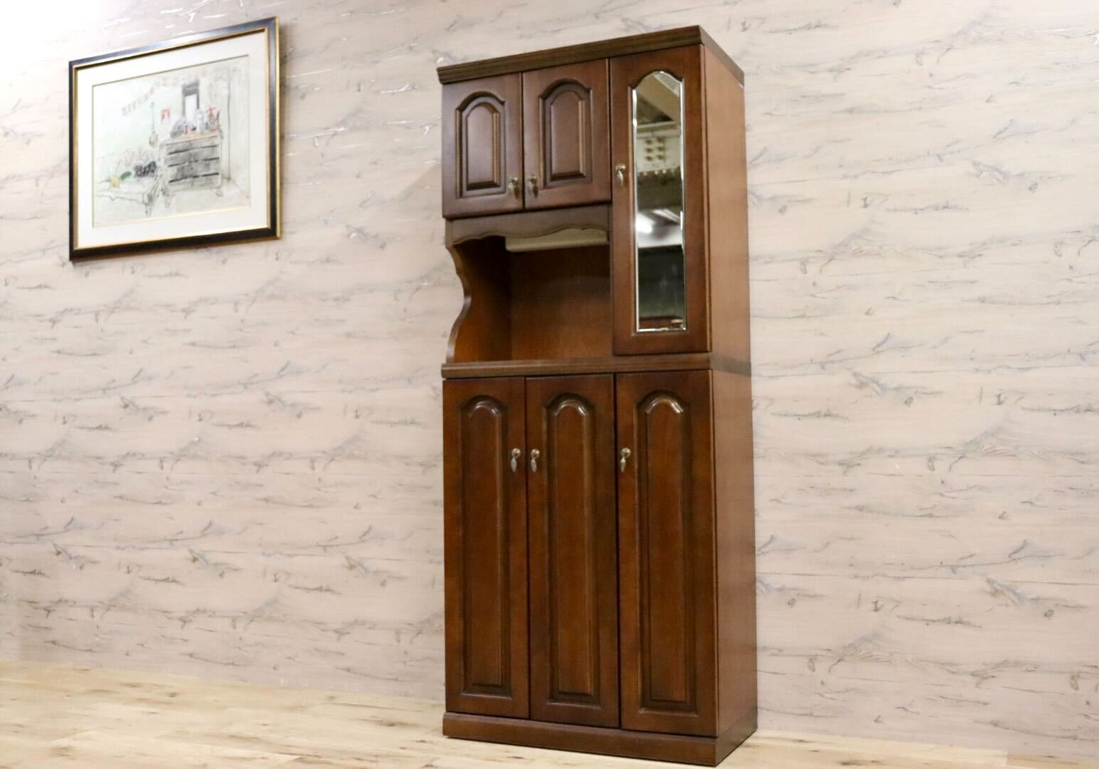 GMIH302○karimoku / カリモク 下駄箱 シューズケース 玄関 収納棚 飾り棚 キャビネット ブラウン 国産家具