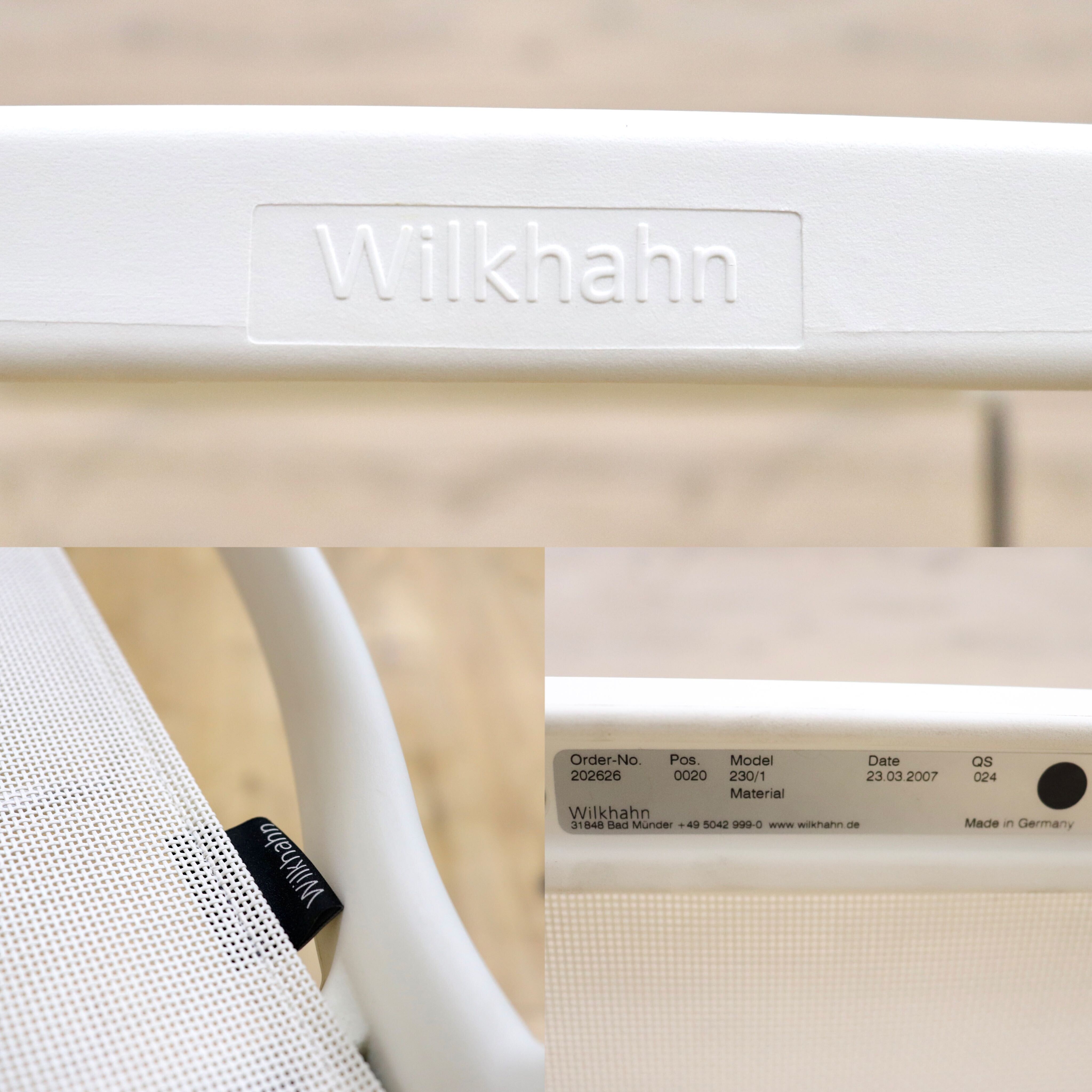 GMHF41C○wilkhahn / ウィルクハーン 230 range alineダイニングチェア 椅子 2脚セット スタッキング ホワイト メッシュ 16.4万