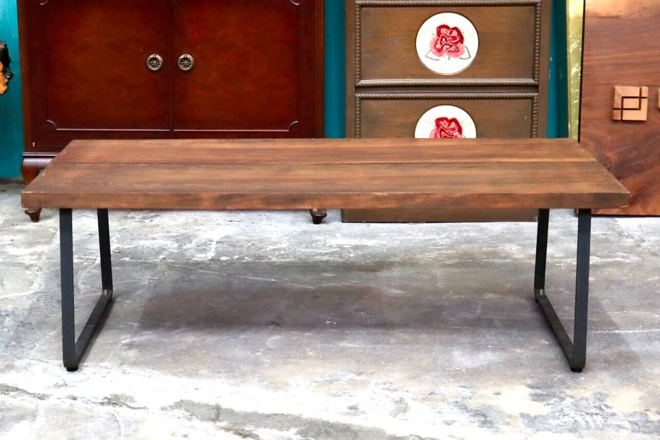 GMIH427B○長椅子 ベンチ チェア 花台 机 ローテーブル 無垢材 インダストリアル ヴィンテージ