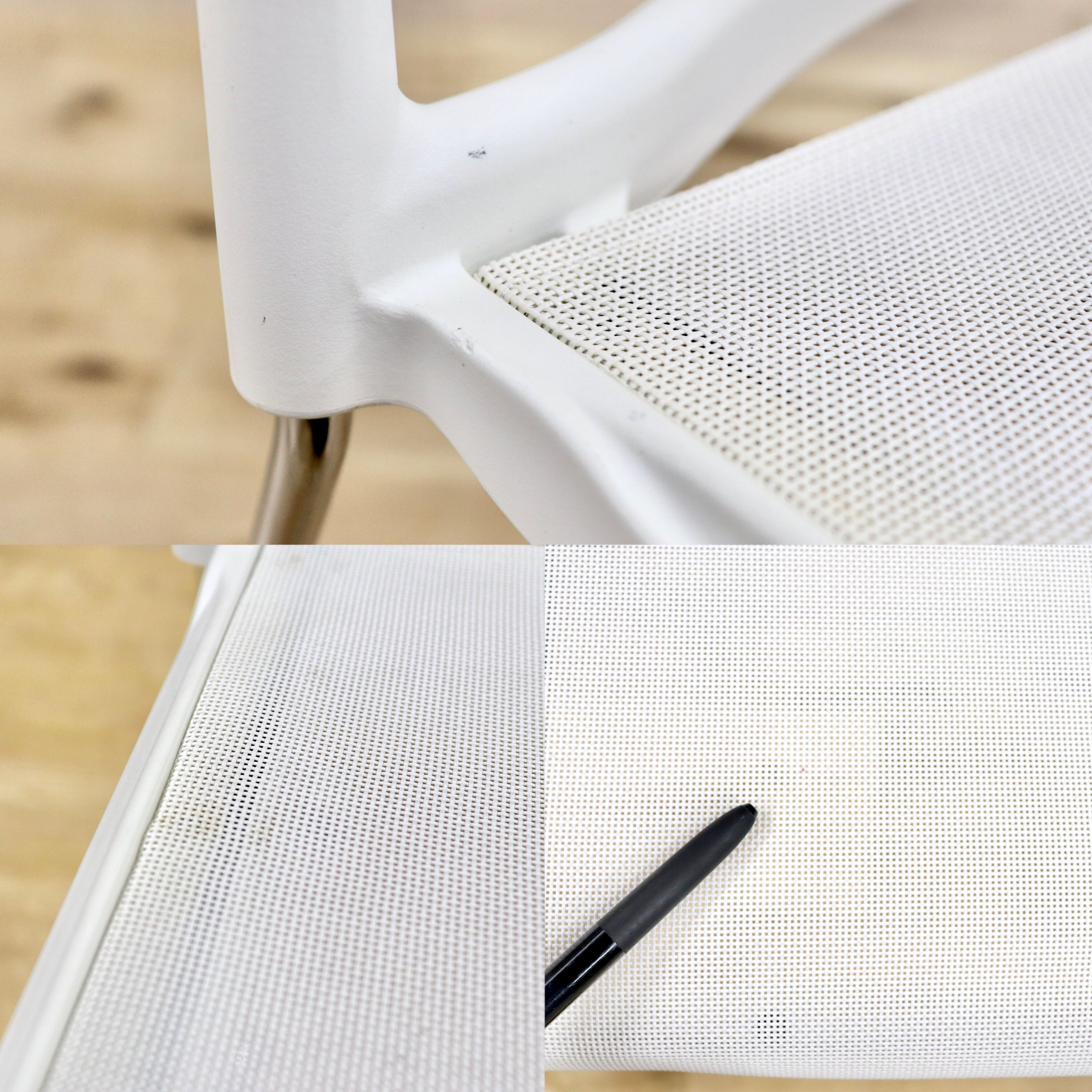 GMHF41C○wilkhahn / ウィルクハーン 230 range alineダイニングチェア 椅子 2脚セット スタッキング ホワイト メッシュ 16.4万