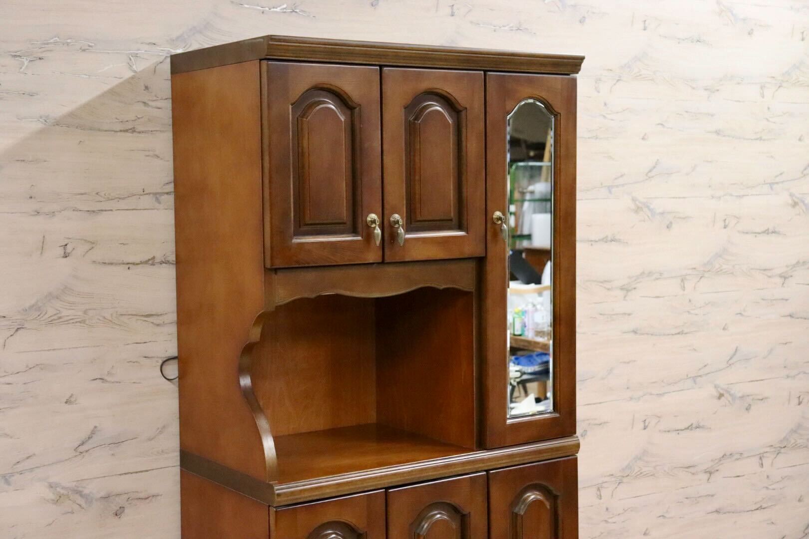 GMIH302○karimoku / カリモク 下駄箱 シューズケース 玄関 収納棚 飾り棚 キャビネット ブラウン 国産家具