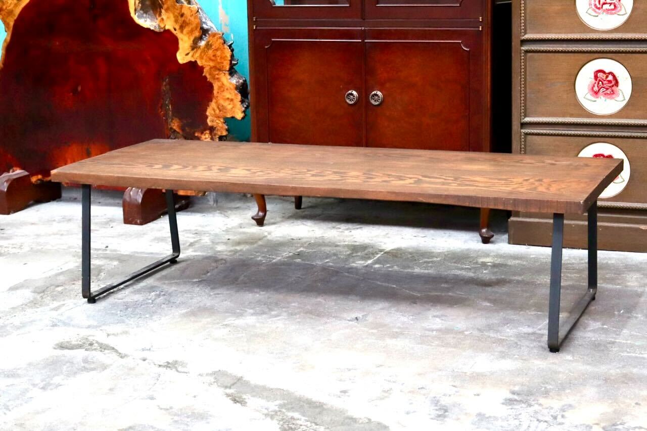 GMIH427C○センターテーブル 長椅子 ベンチ チェア 花台 机 ローテーブル 無垢材 インダストリアル ヴィンテージ