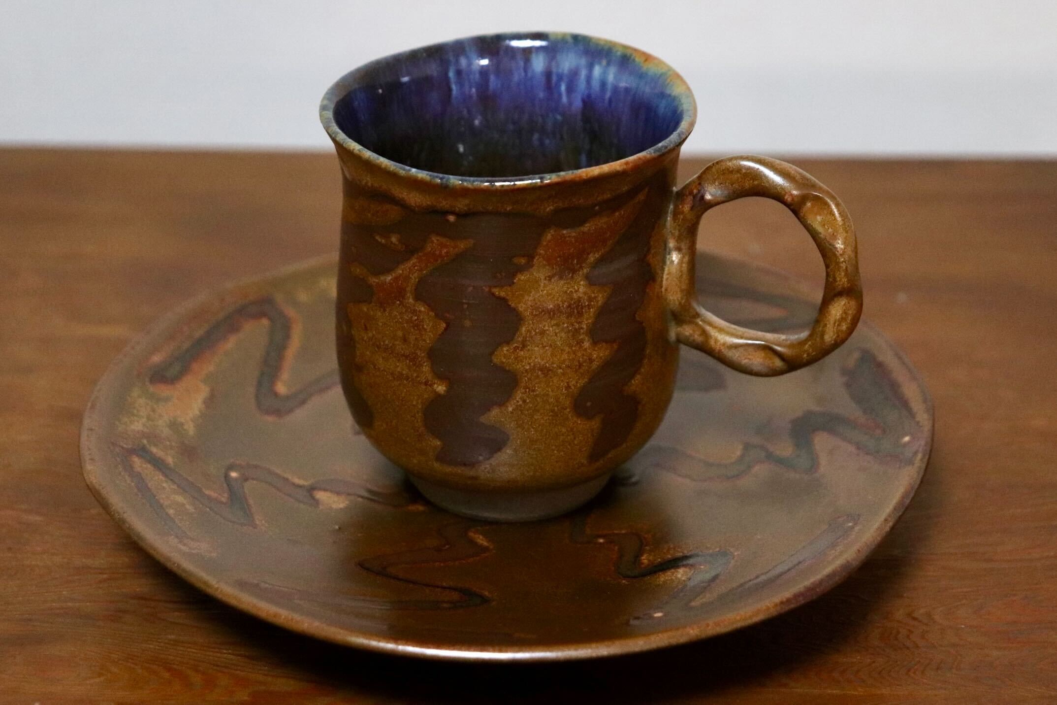 GMIO439B○千代市陶房 清水千代市 丹波焼 コーヒー碗皿 伝統工芸