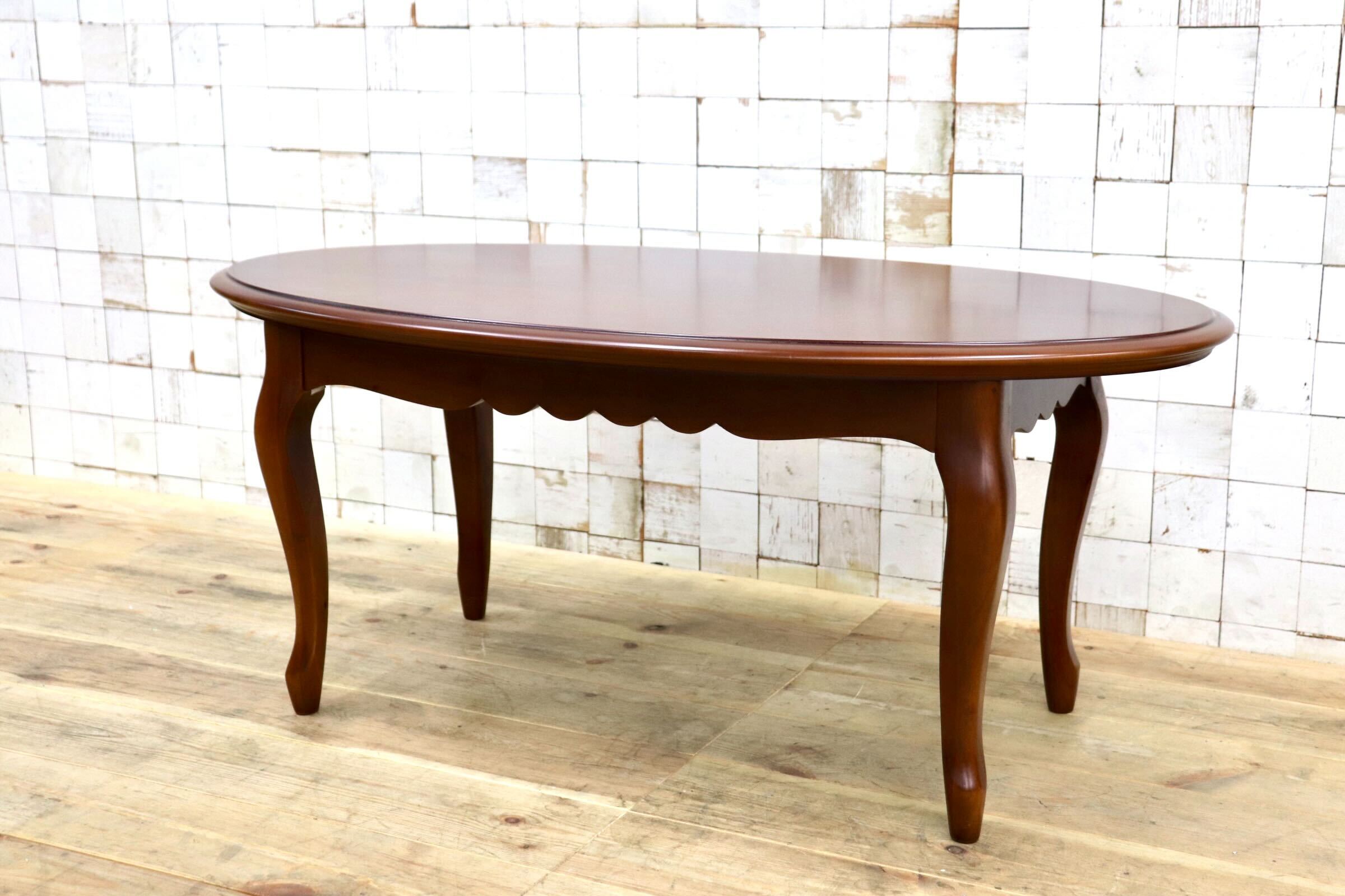 GMIS558A〇IDC大塚家具 MARIAN イタリア製 センターテーブル 猫脚 オーバルテーブル クラシック リビングテーブル 定価約5.4万