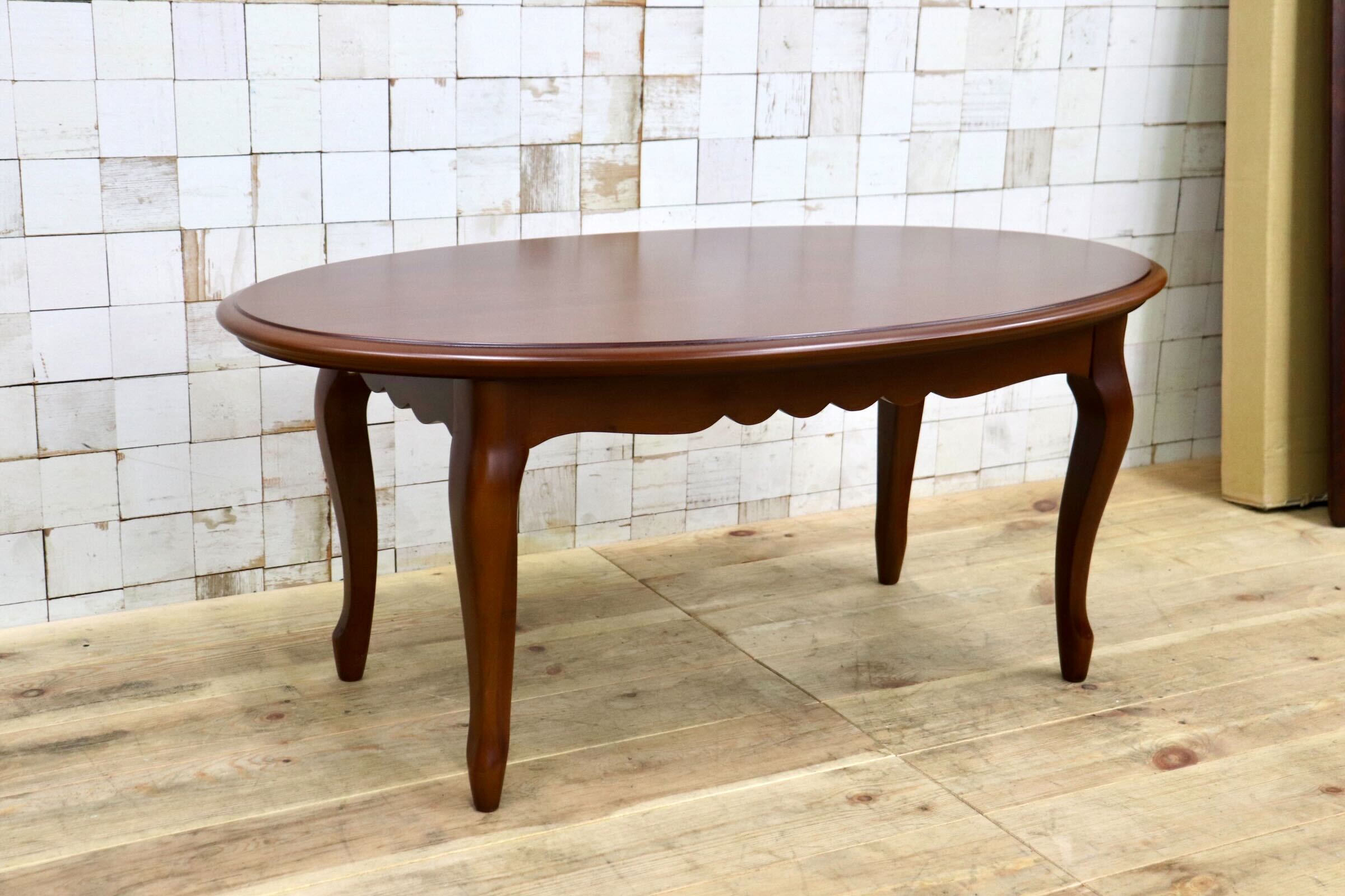 GMIS558A〇IDC大塚家具 MARIAN イタリア製 センターテーブル 猫脚 オーバルテーブル クラシック リビングテーブル 定価約5.4万