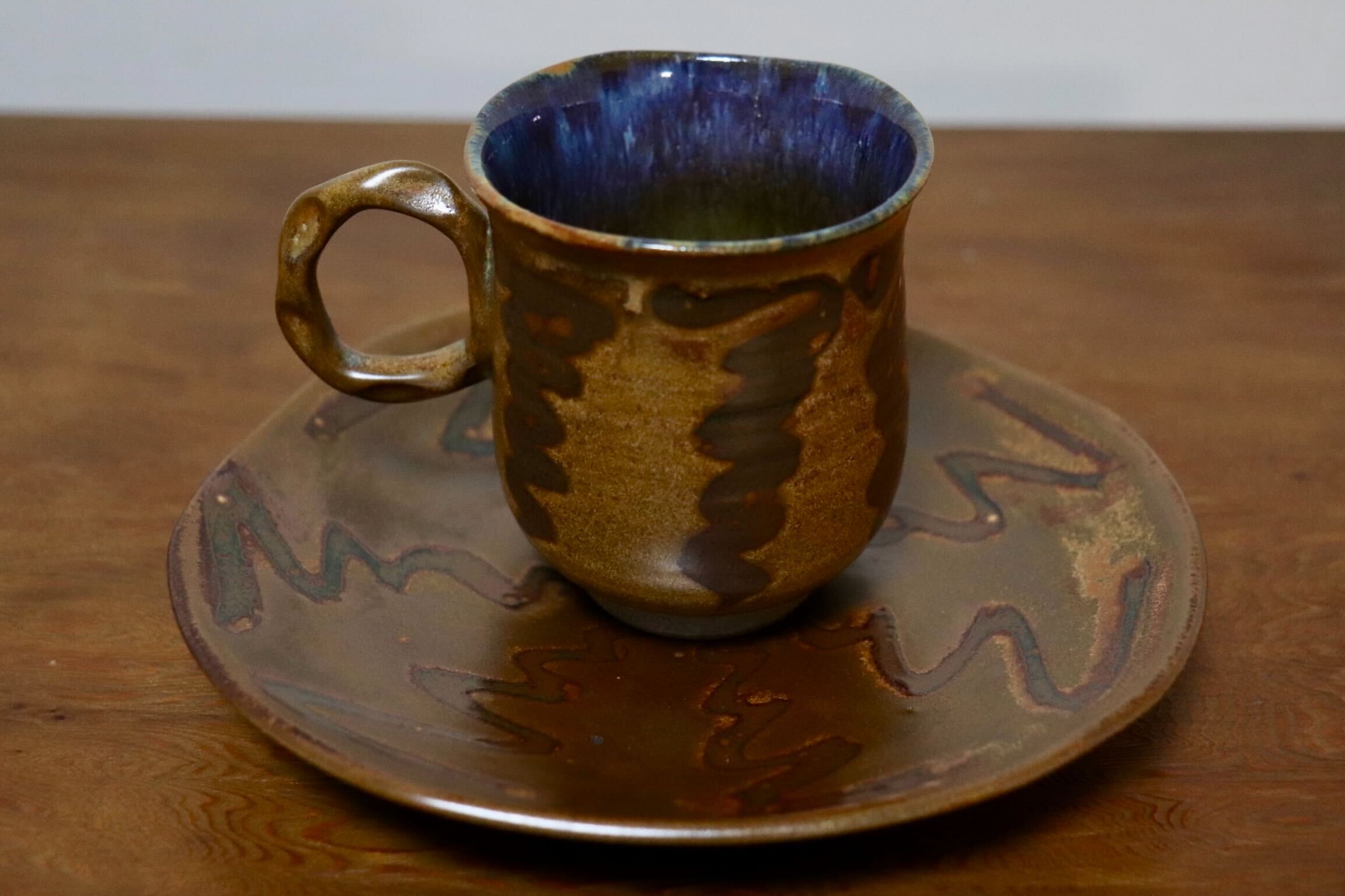 GMIO439B○千代市陶房 清水千代市 丹波焼 コーヒー碗皿 伝統工芸