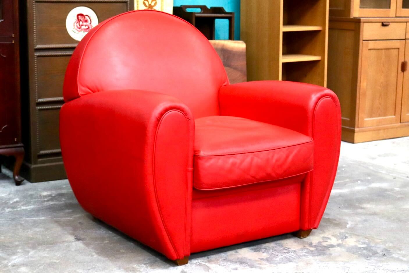 GMIS523○Bernard Massot Vanity Fair ヴァニティフェア ラウンジチェア 1人掛けソファ 本革 フランス リプロダクト 検)ポルトローナフラウ