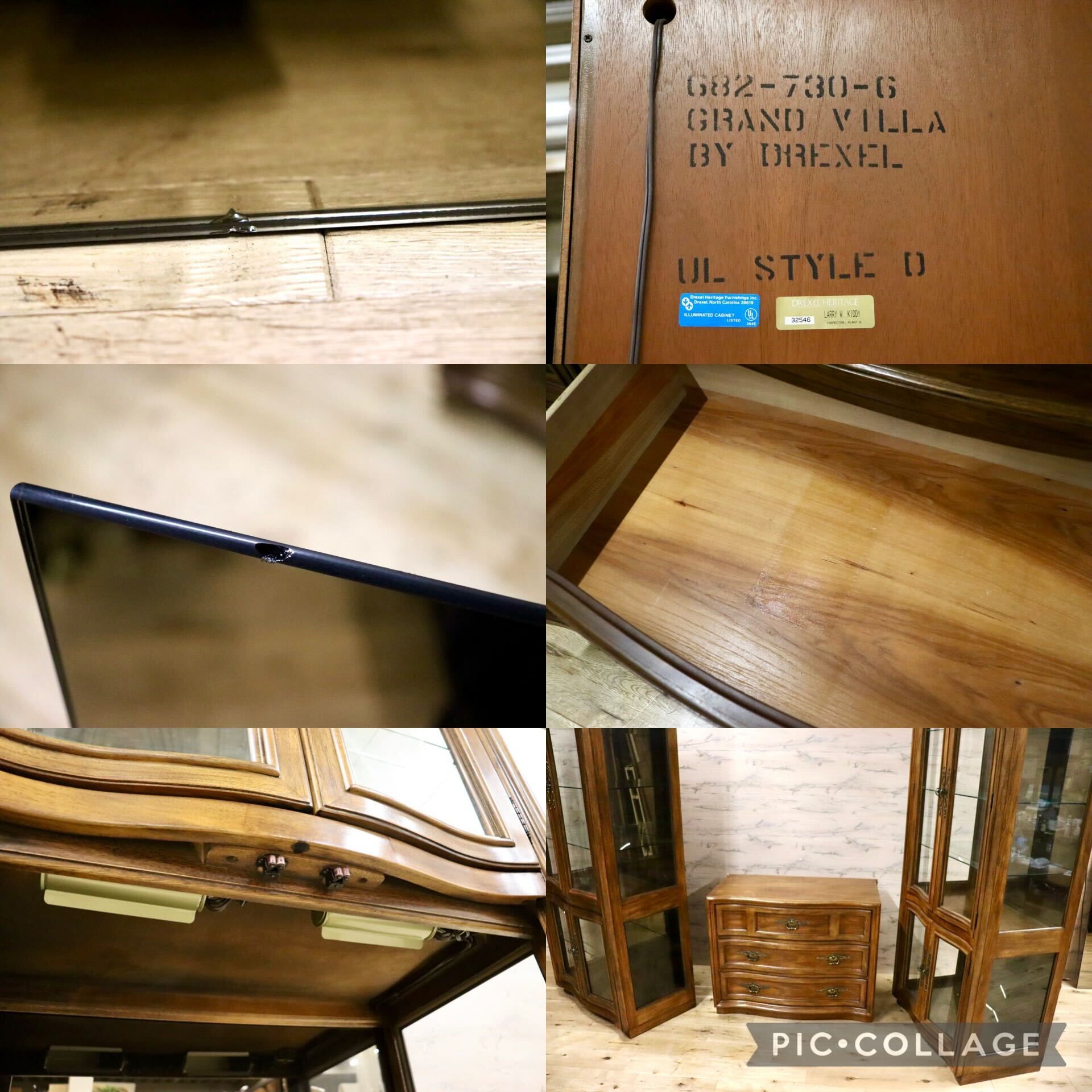 GMHH323○DREXEL HERITAGE /ドレクセルヘリテイジ Grand Villa グランドヴィラ ガラスキャビネット 飾り棚 最高級 約280万※発送不可