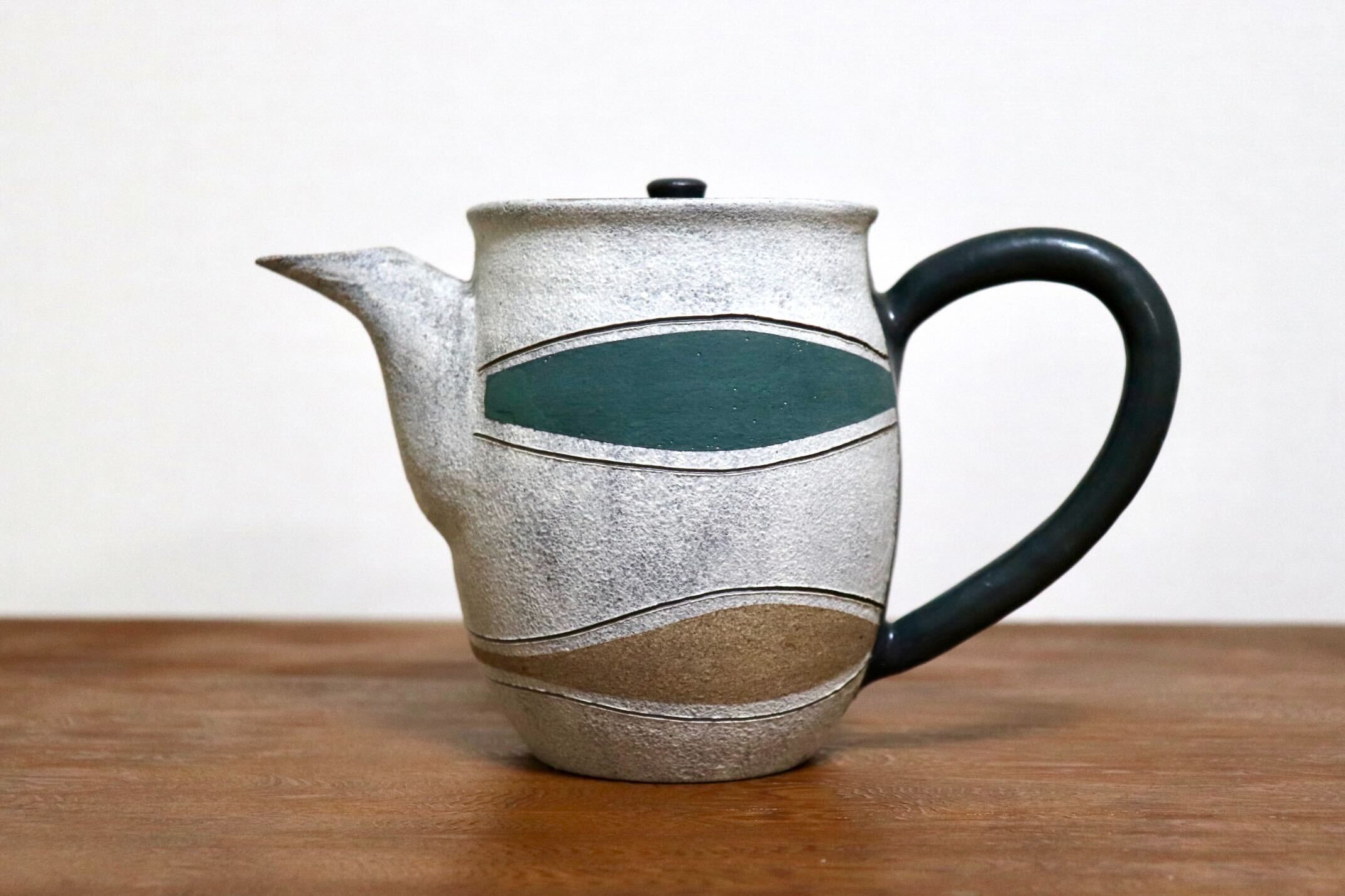 GMIO473A◯市野悟窯 市野哲次 丹波焼 ティーポット 陶器 丹波篠山 伝統工芸 未使用