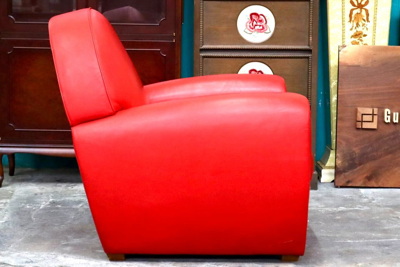 GMIS523○Bernard Massot Vanity Fair ヴァニティフェア ラウンジチェア 1人掛けソファ 本革 フランス リプロダクト 検)ポルトローナフラウ