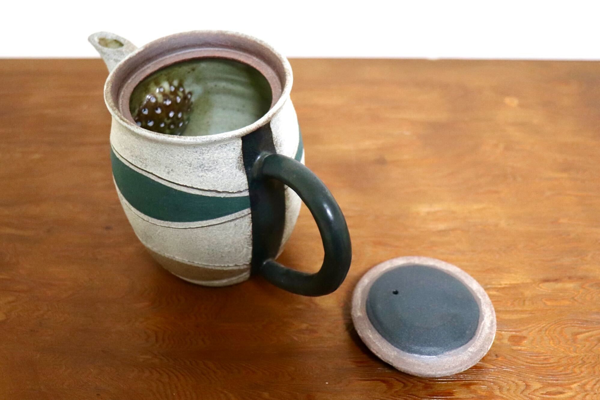 GMIO473A◯市野悟窯 市野哲次 丹波焼 ティーポット 陶器 丹波篠山 伝統工芸 未使用