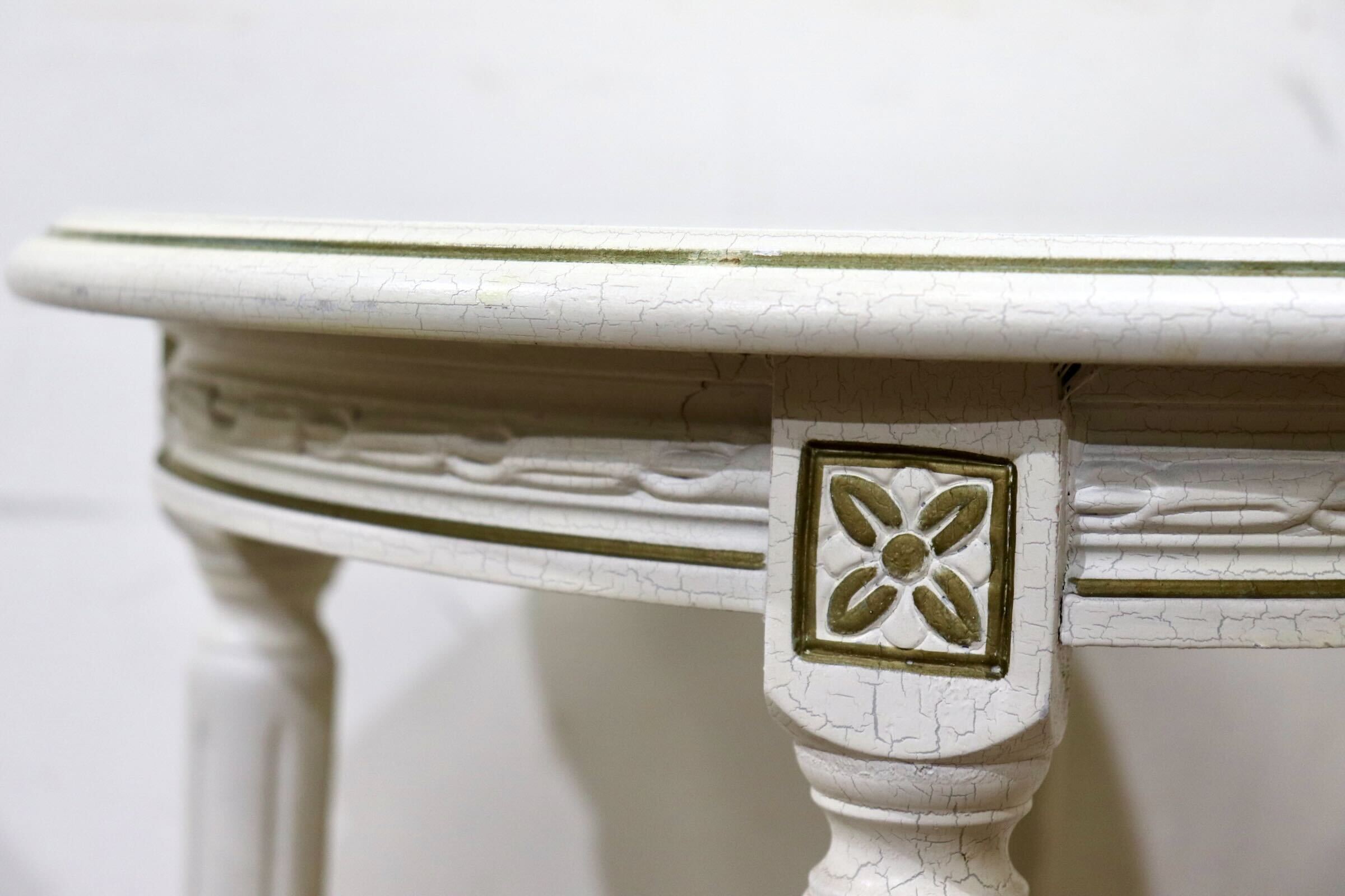 GMHS421○西洋 アンティーク サイドテーブル 円形 飾り台 花台 電話台 ロココ調 姫系 シャビーシック エレガント クラシック