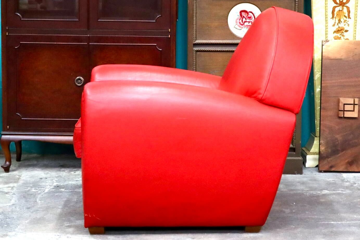 GMIS523○Bernard Massot Vanity Fair ヴァニティフェア ラウンジチェア 1人掛けソファ 本革 フランス リプロダクト 検)ポルトローナフラウ