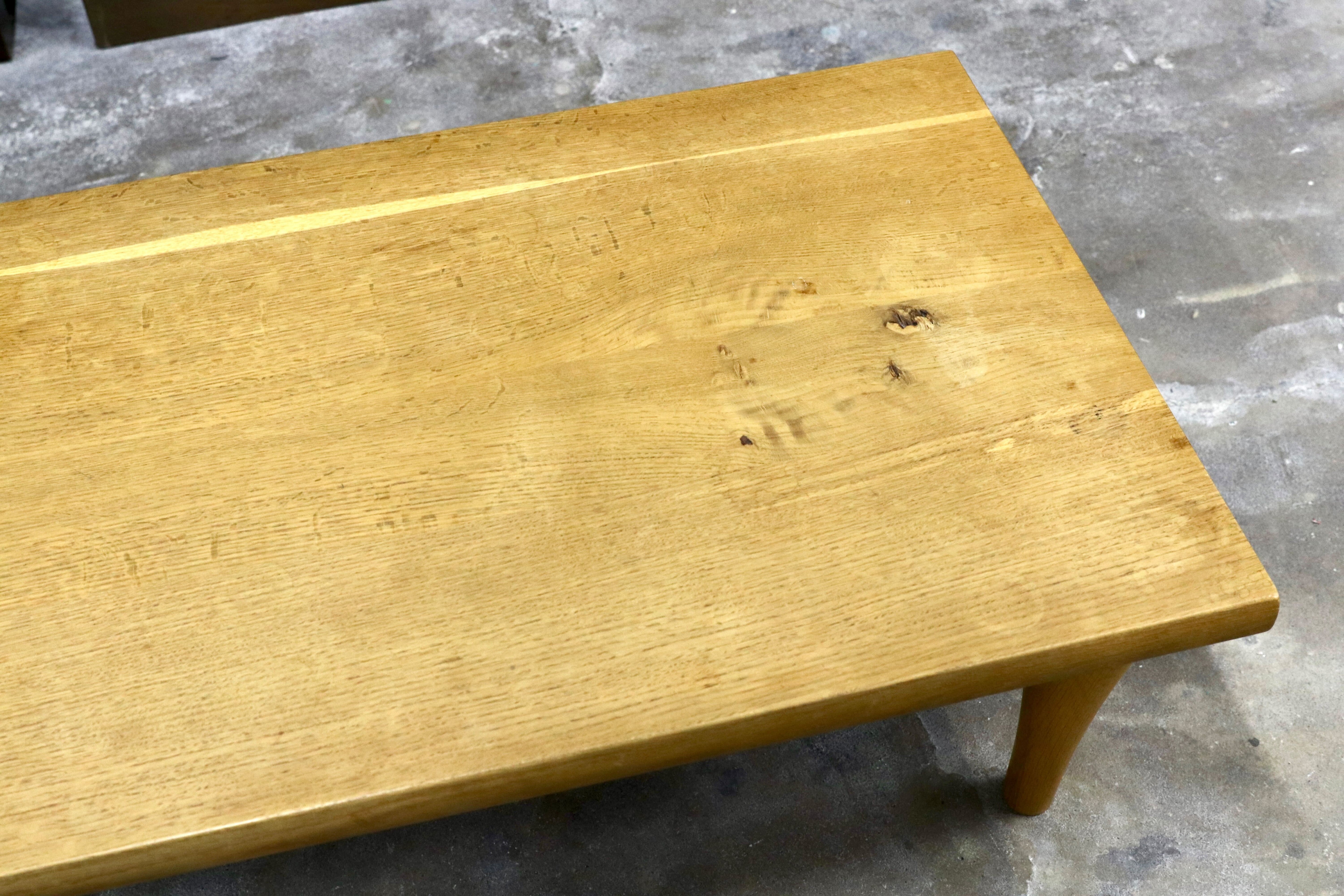 GMIK612○飛騨産業 / HIDA 森のことば センターテーブル リビングテーブル 応接机 オーク無垢材 節入り 佐々木敏光 定価17.7万