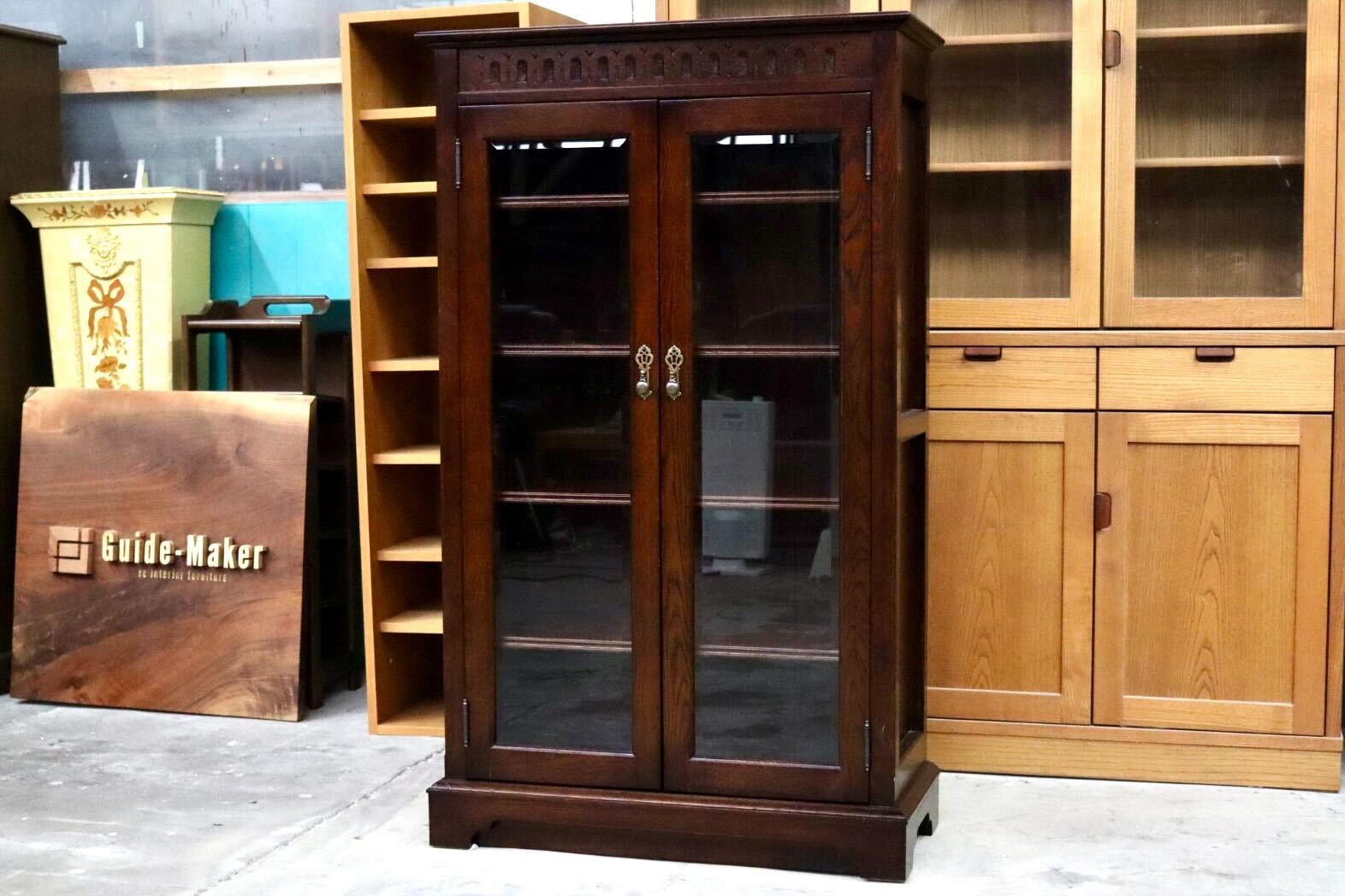 GMIS529○5段シェルフ 本棚 飾り棚 ブックシェルフ キャビネット リビング収納 木製 レトロ クラシック ヴィンテージ