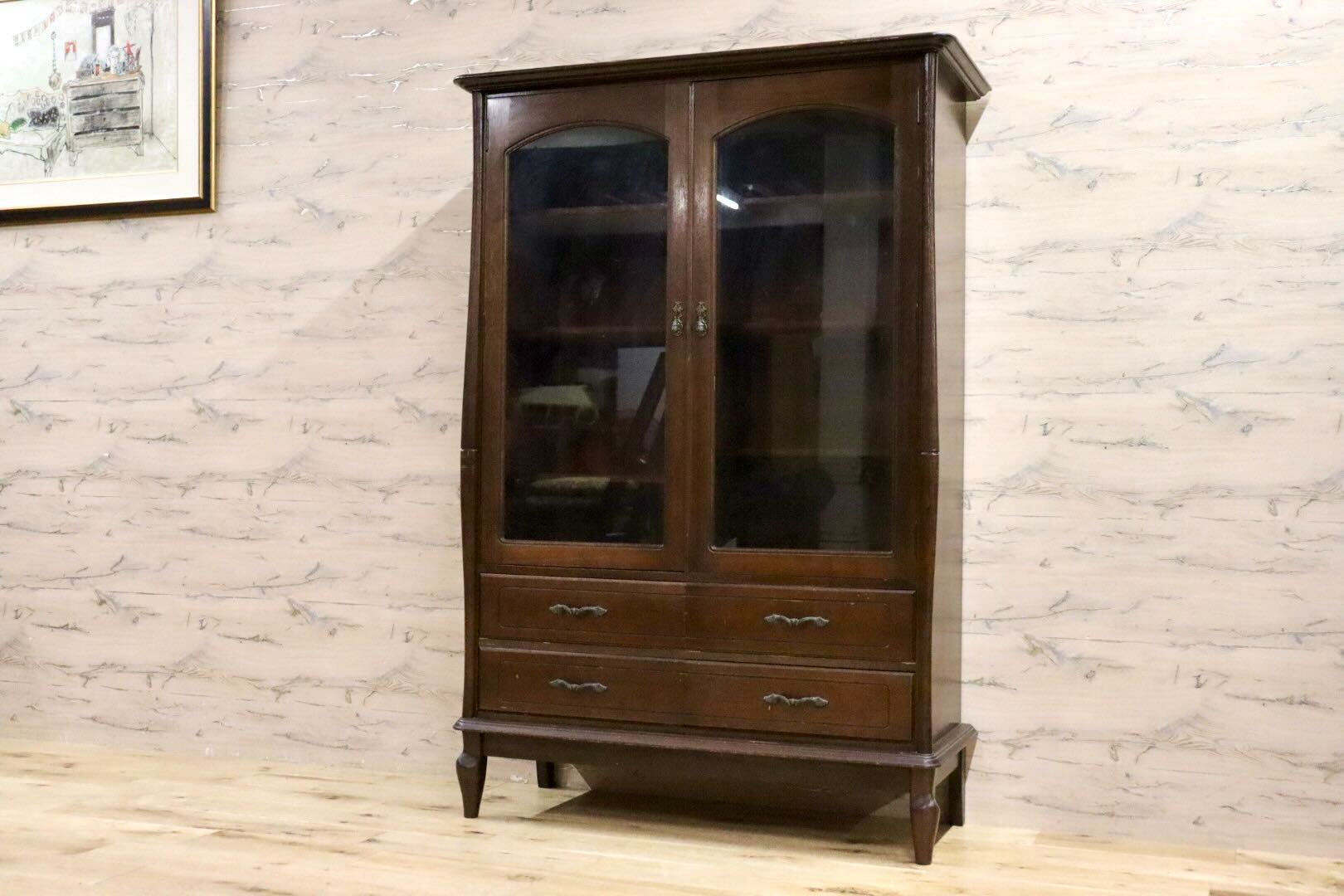 GMIH292○maruni / マルニ 飾り棚 キャビネット 本棚 食器棚 収納家具 ヨーロピアン クラシック オールドマルニ ヴィンテージ