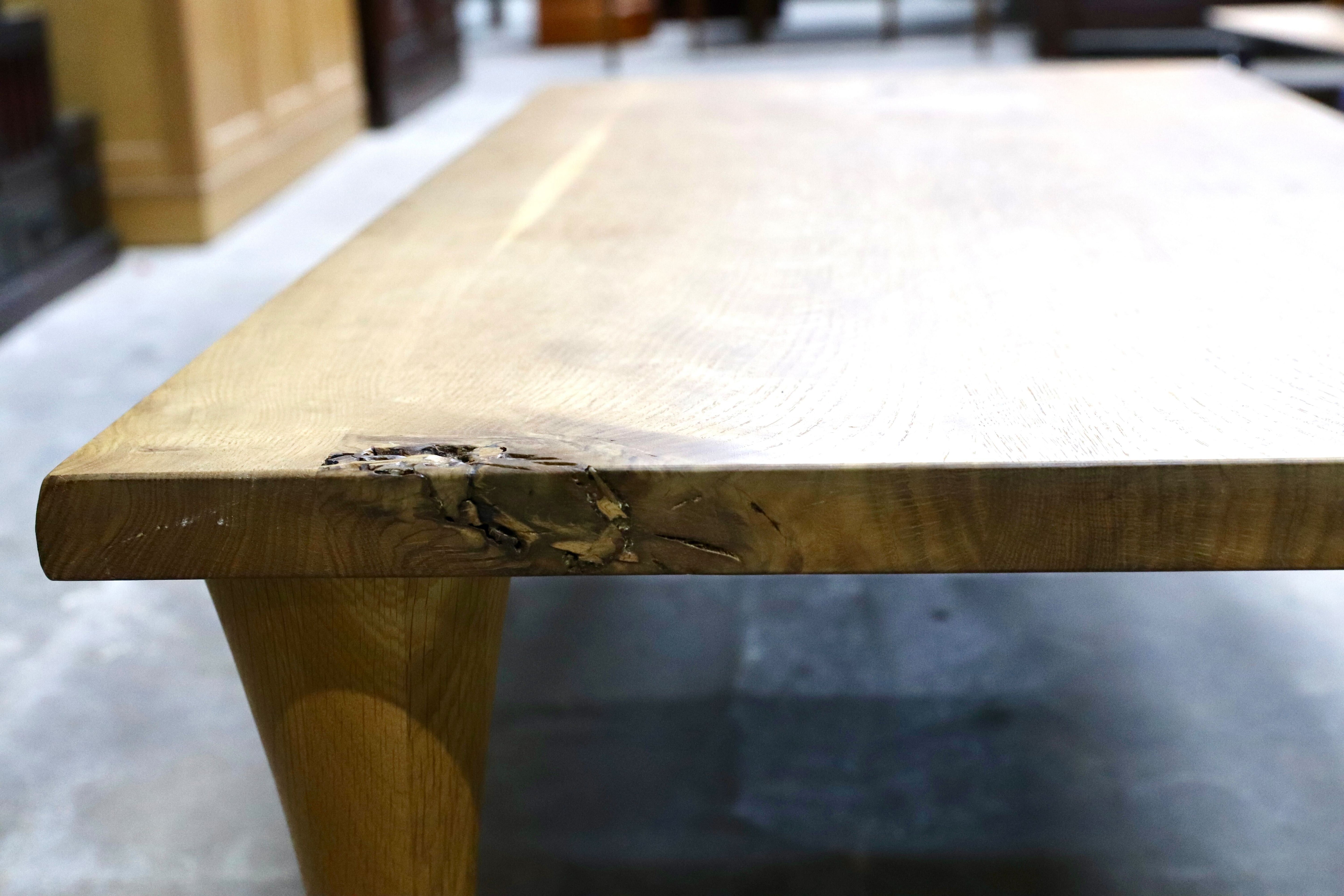 GMIK612○飛騨産業 / HIDA 森のことば センターテーブル リビングテーブル 応接机 オーク無垢材 節入り 佐々木敏光 定価17.7万