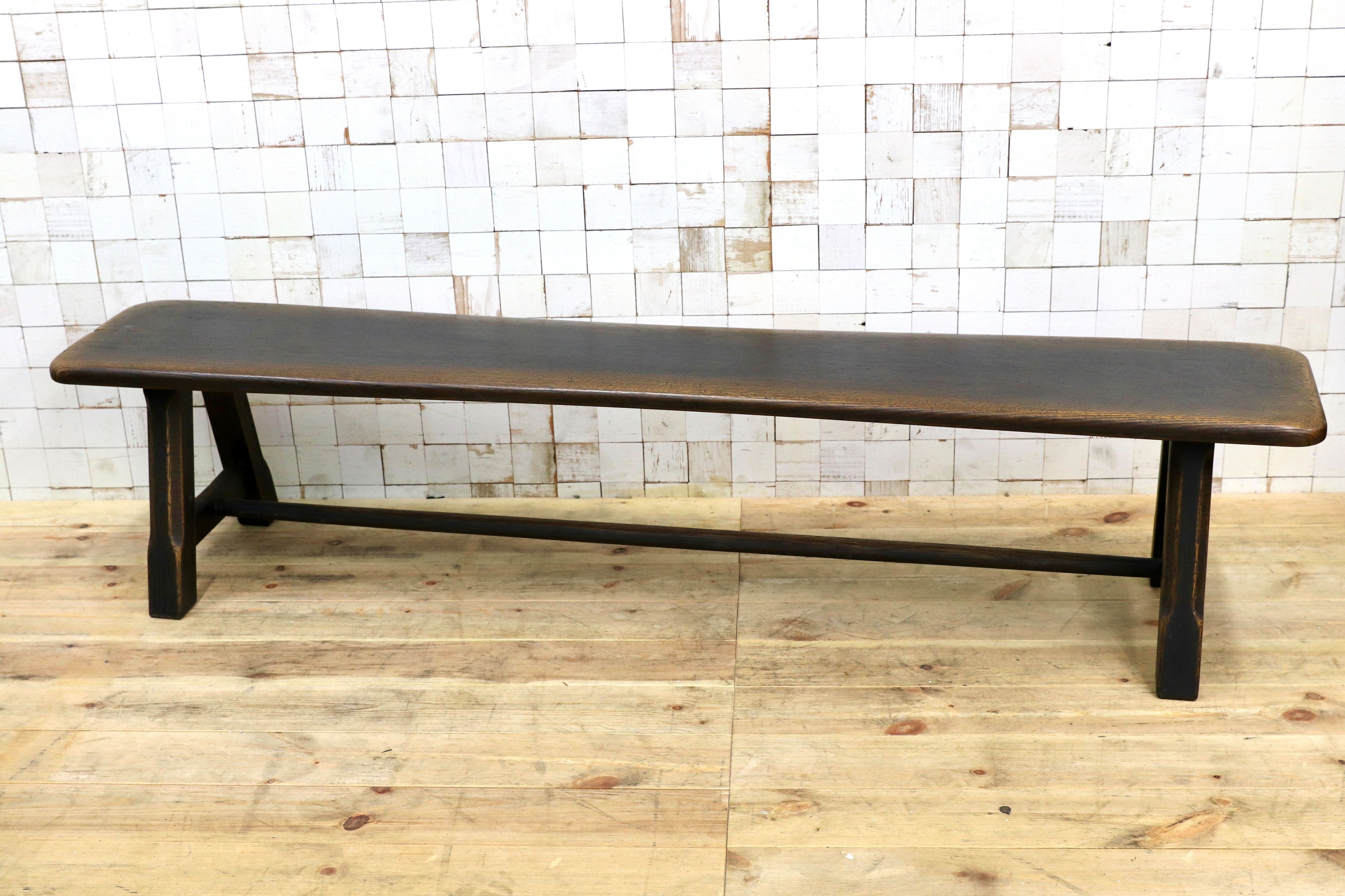 GMIK579○飛騨産業 / HIDA キツツキ PROVINCIAL プロヴィンシャル トリッスルベンチ ダイニングチェア ベンチ オーク無垢材 定価約26.2万