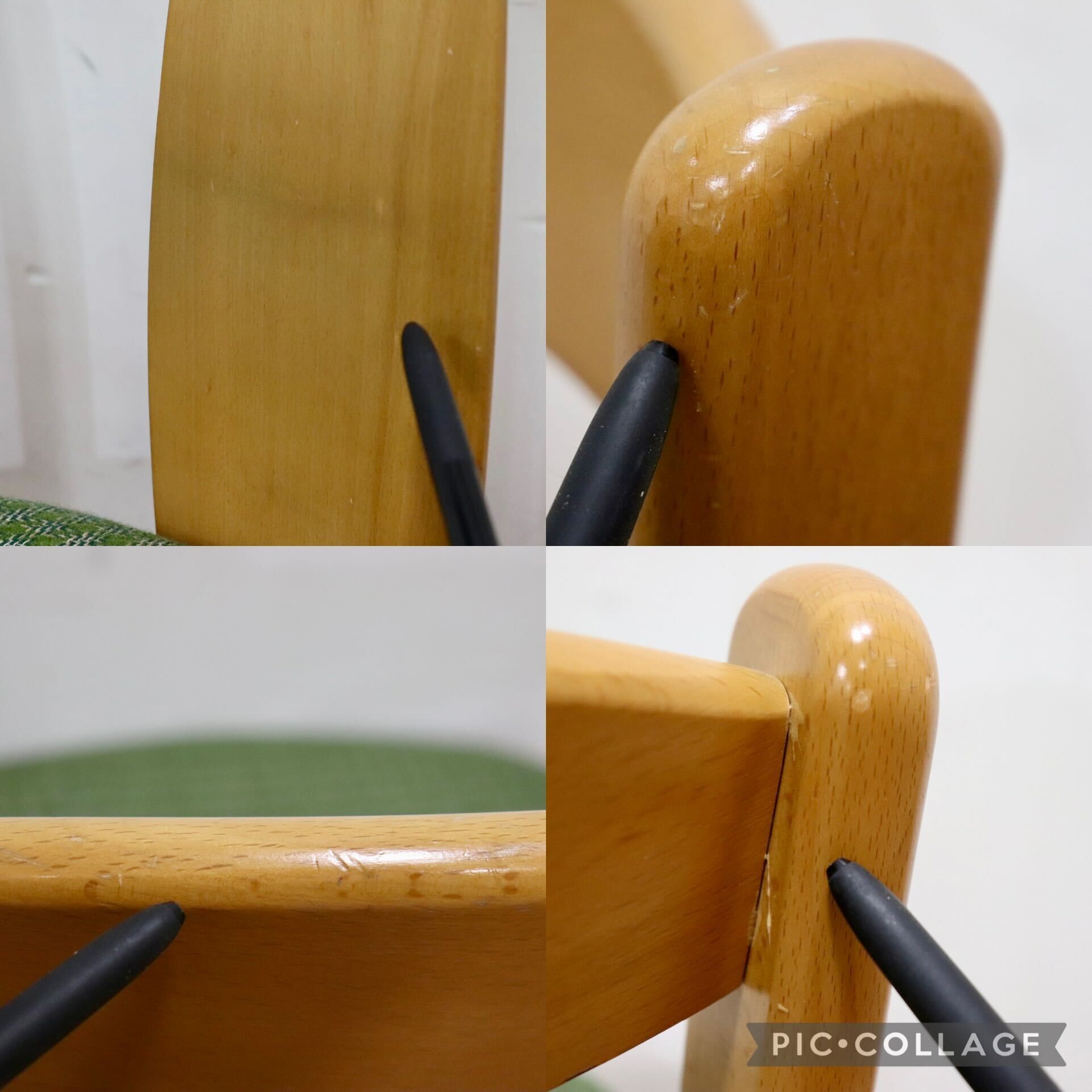 GMHH429B○karimoku / カリモク ダイニングチェア アームレスチェア 椅子 ファブリック カントリー モダン レトロ グリーン 国産家具