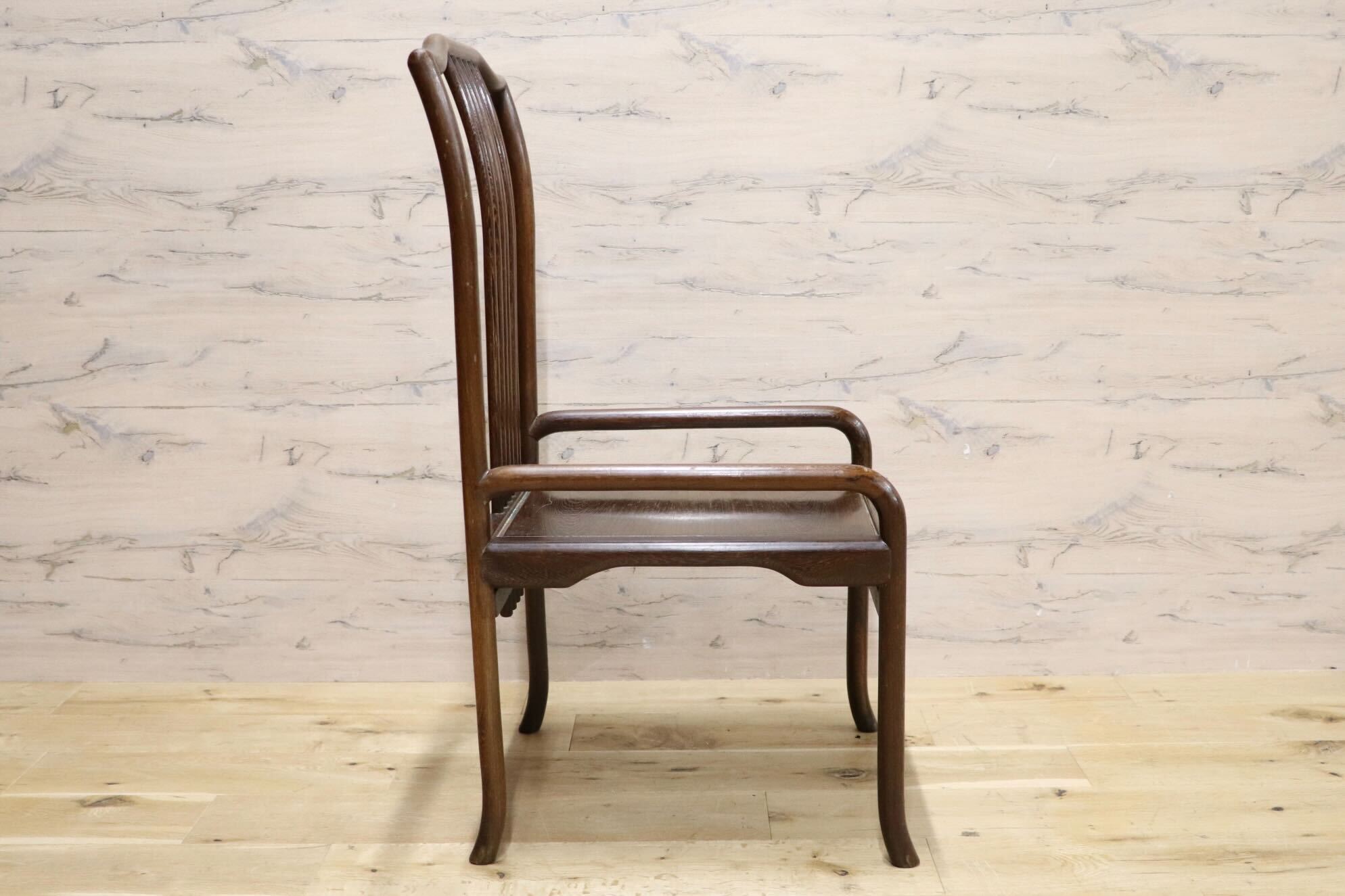 GMHS378L○唐木家具 鉄刀木 ダイニングチェア 食卓椅子 セミアームチェア アジアン ヴィンテージ オリエンタル 中国美術 椅子 木製家具