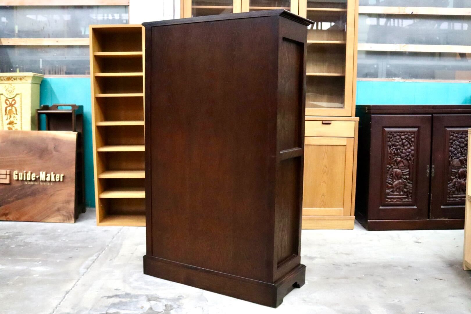 GMIS529○5段シェルフ 本棚 飾り棚 ブックシェルフ キャビネット リビング収納 木製 レトロ クラシック ヴィンテージ