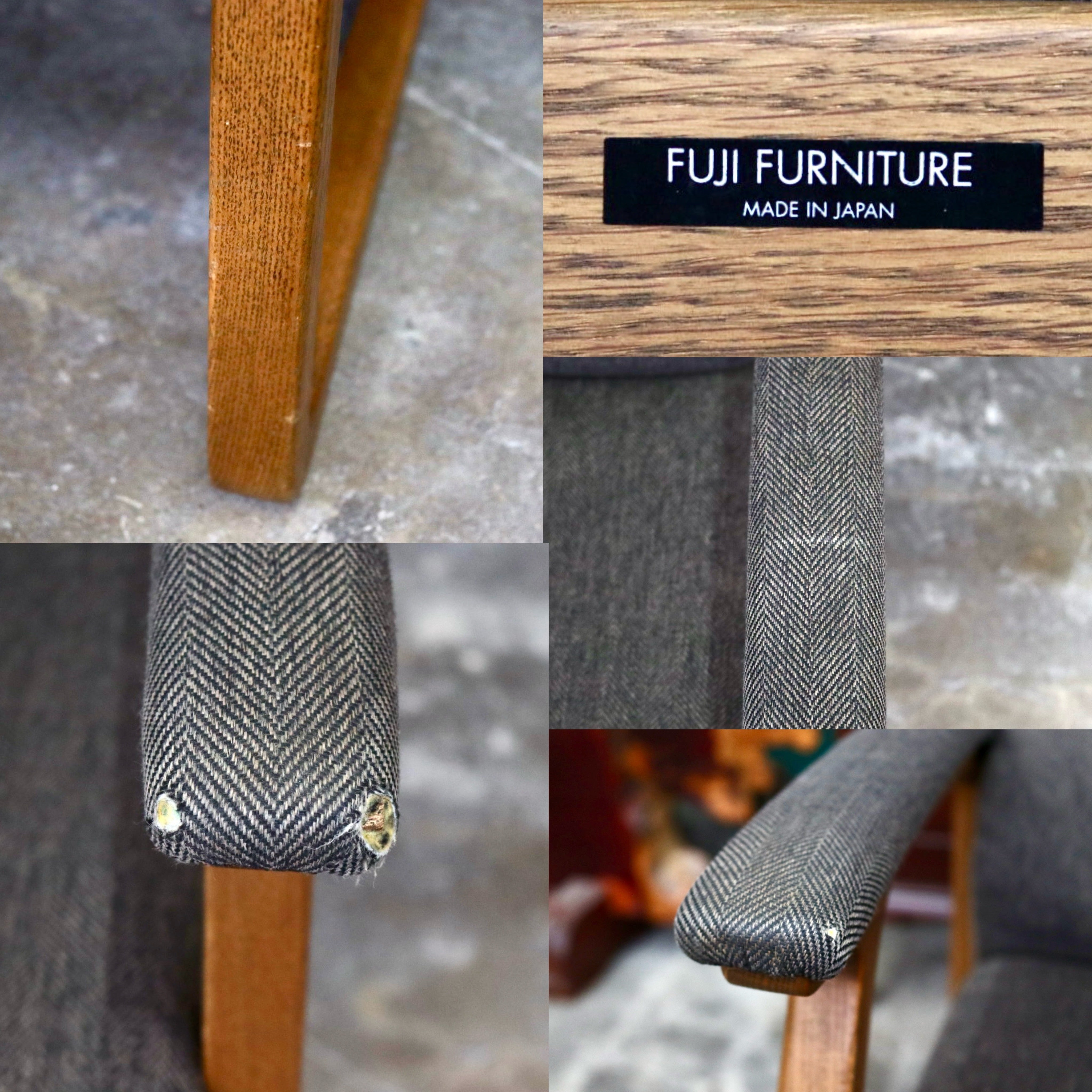 GMJK81○冨士ファニチア / FUJI FURNITURE Rauha リクライニングチェア ソファ 椅子 ヘッドレスト ファブリック オーク材 定価約14.3万