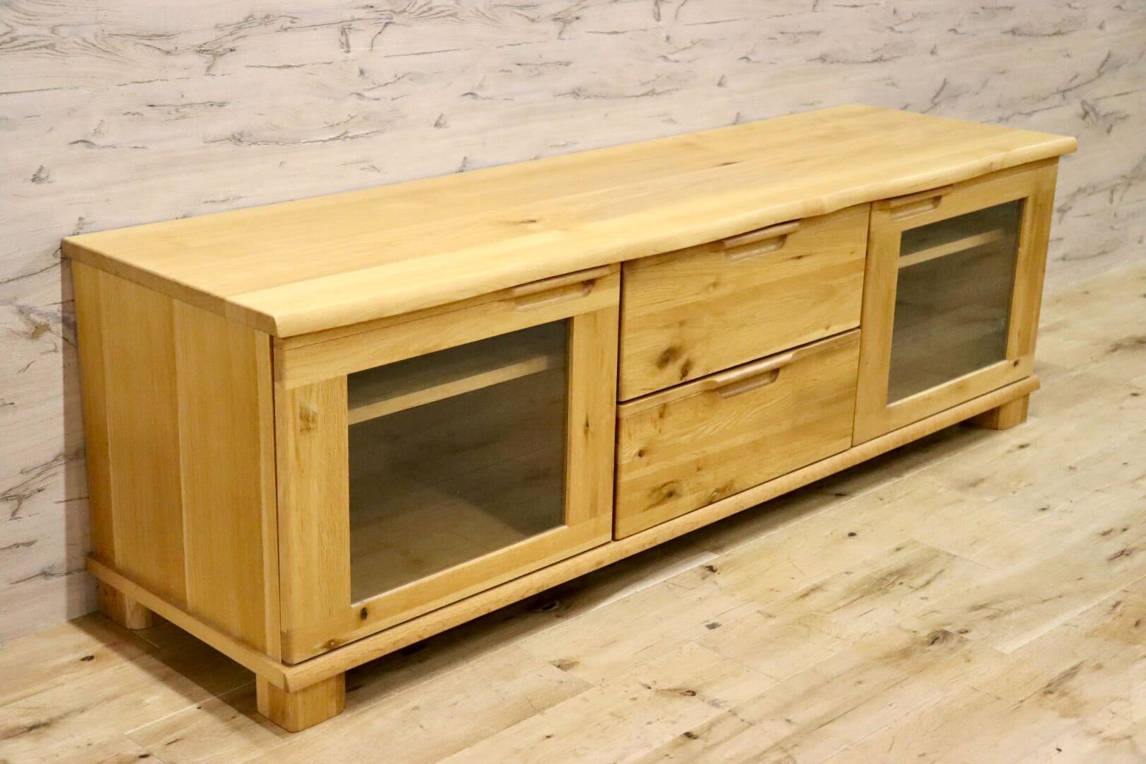 GMGH347○起立木工 / KIRITSU FURNITURE D-OAK TVボード AVボード ローボード リビング収納 オーク無垢材 北欧スタイル 美品