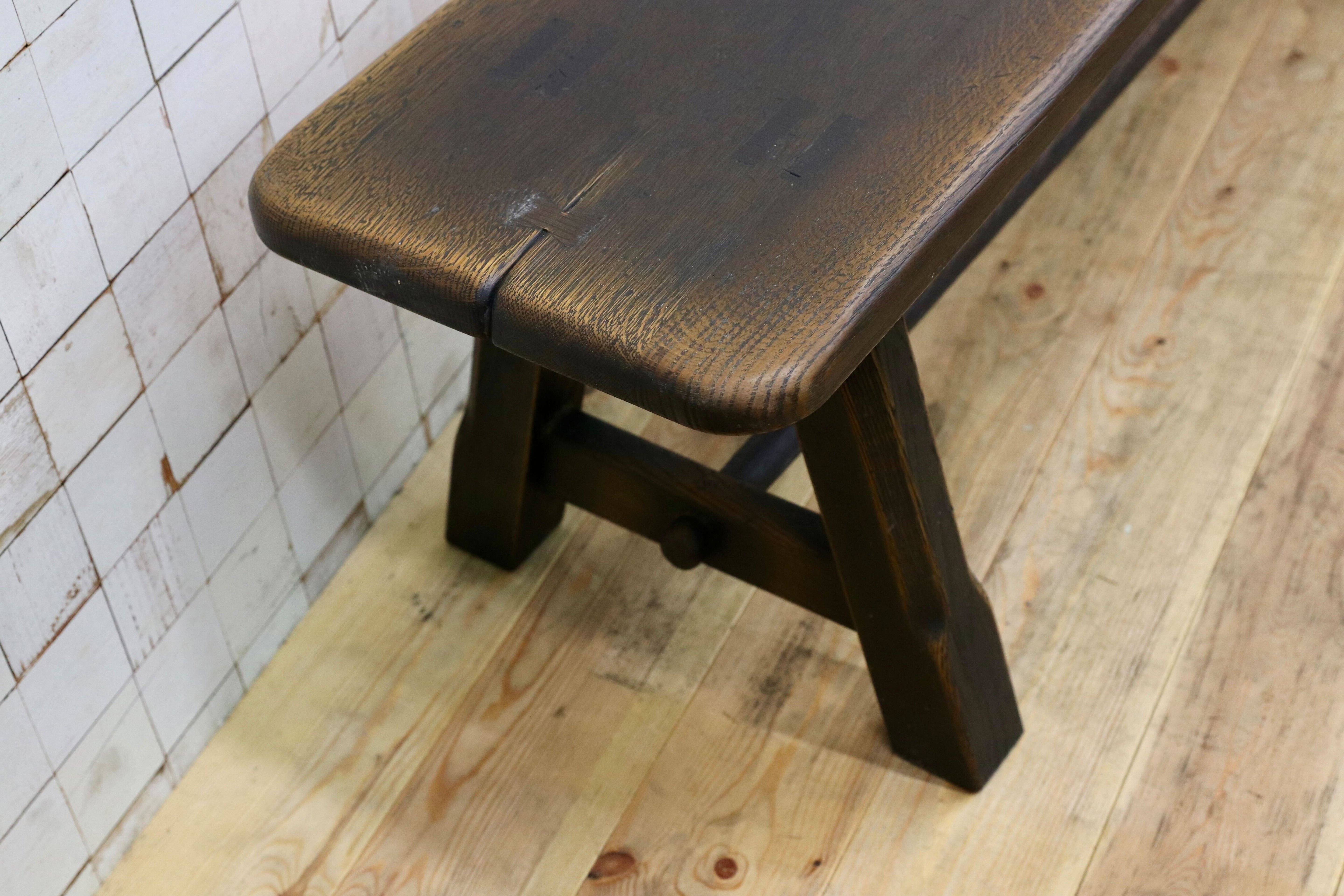 GMIK579○飛騨産業 / HIDA キツツキ PROVINCIAL プロヴィンシャル トリッスルベンチ ダイニングチェア ベンチ オーク無垢材 定価約26.2万