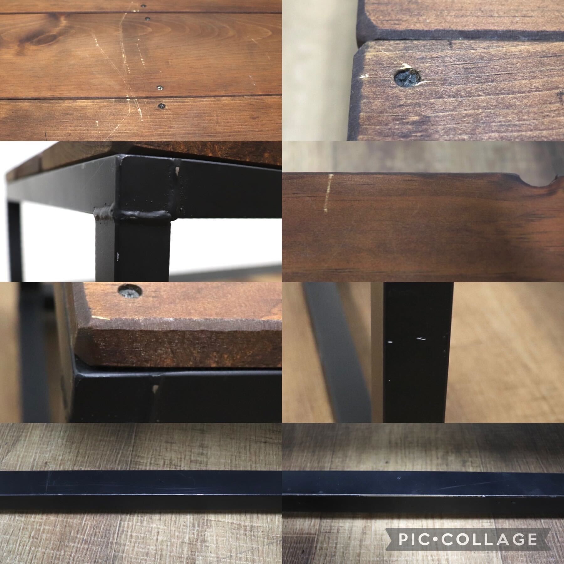 GMHK145○センターテーブル リビングテーブル コーヒーテーブル 古材 カントリー インダストリアル スチールフレーム 検) CRASH GATE