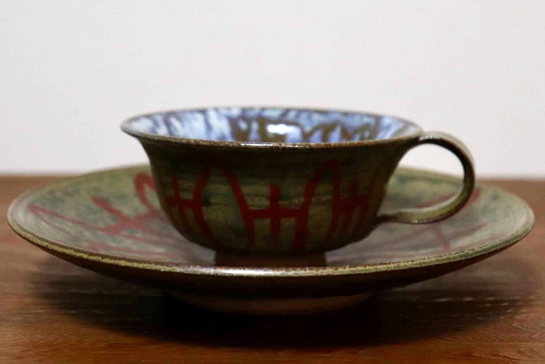GMIO441○千代市陶房 清水千代市 丹波焼 紅茶碗皿 カップ&ソーサー ティーカップ 伝統工芸 未使用