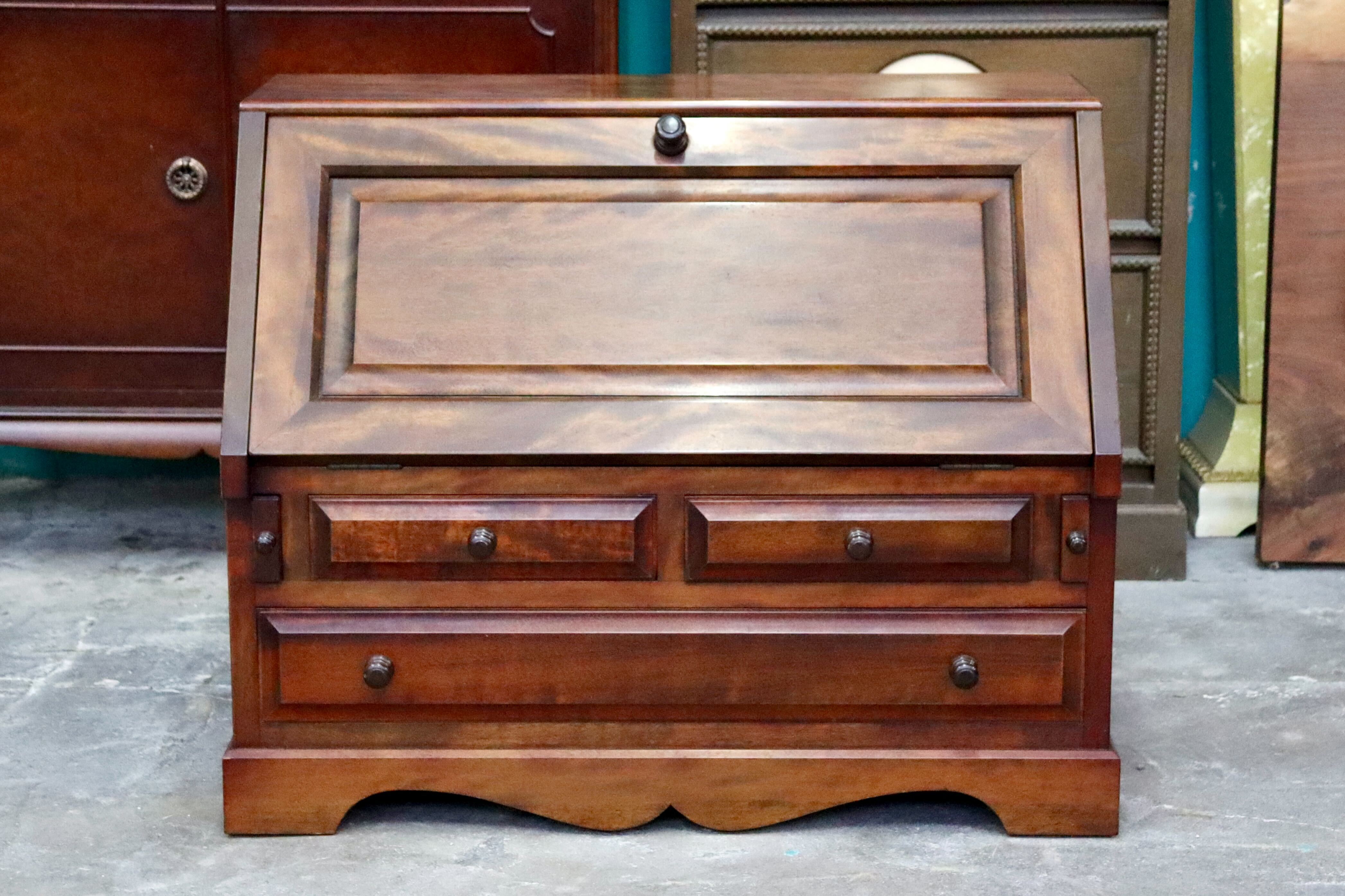 GMIH410○九州民芸家具 ライティングビューロー デスク 学習机 書斎机 机 キャビネット 無垢 和家具 和モダン レトロ アンティーク