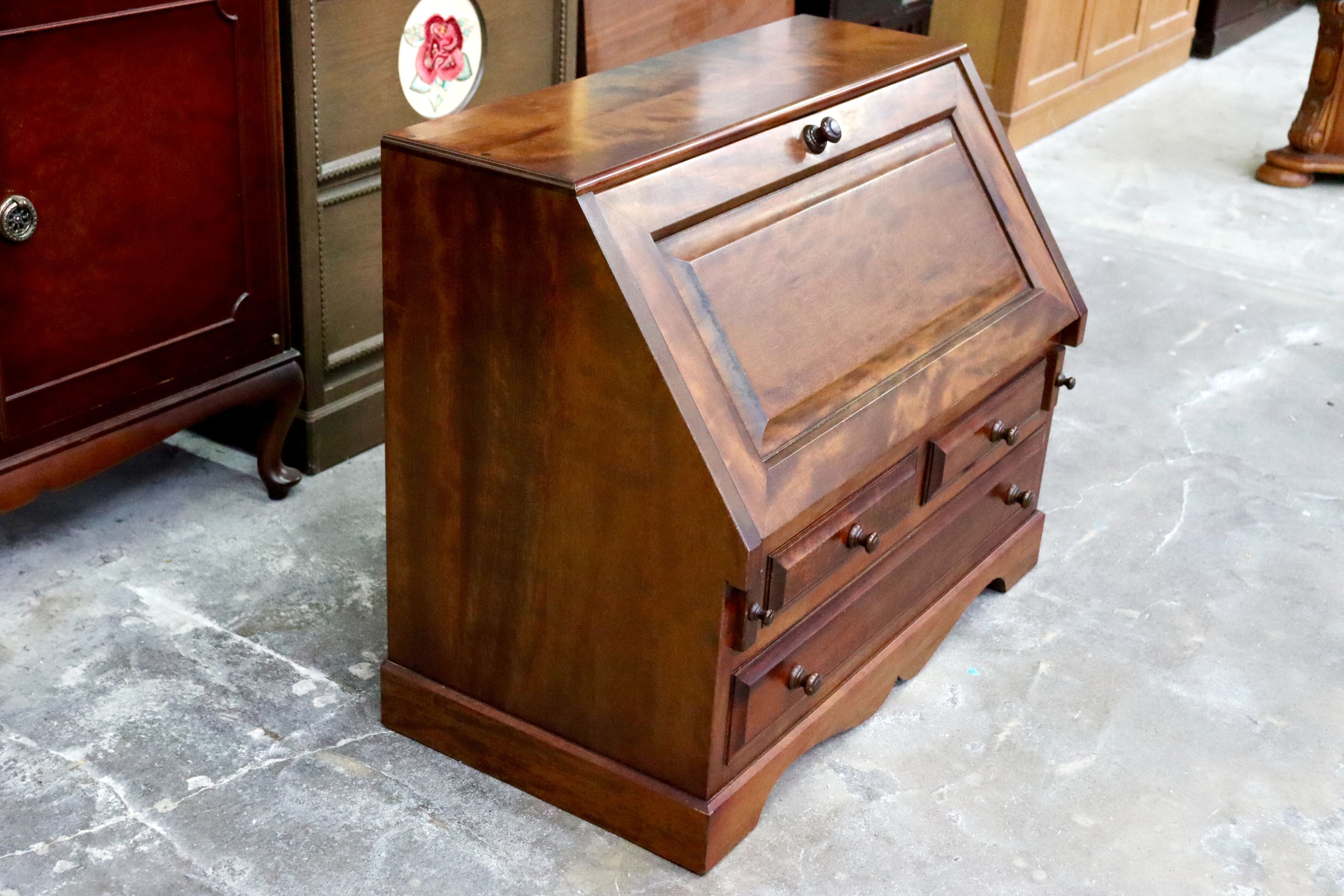 GMIH410○九州民芸家具 ライティングビューロー デスク 学習机 書斎机 机 キャビネット 無垢 和家具 和モダン レトロ アンティーク