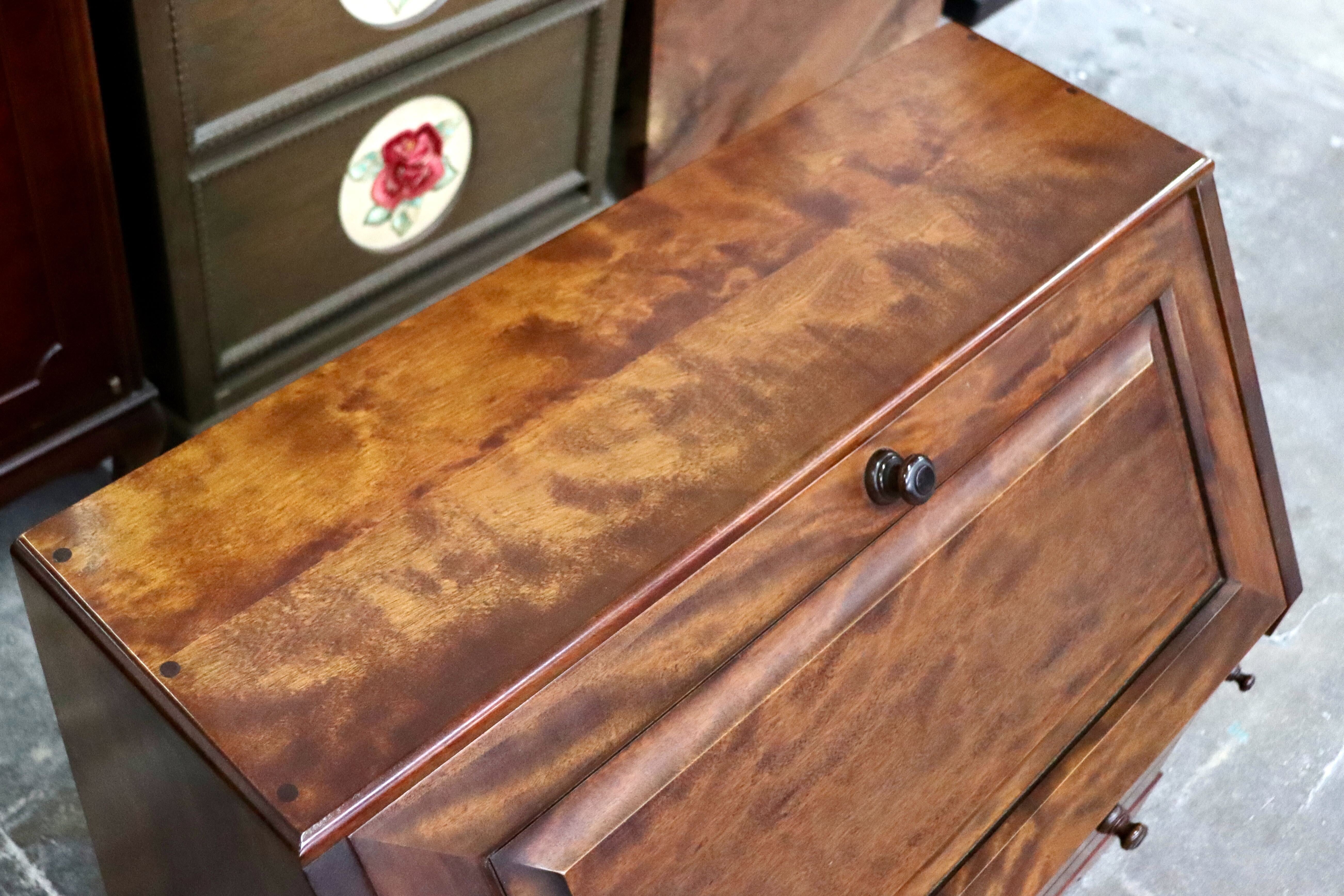 GMIH410○九州民芸家具 ライティングビューロー デスク 学習机 書斎机 机 キャビネット 無垢 和家具 和モダン レトロ アンティーク