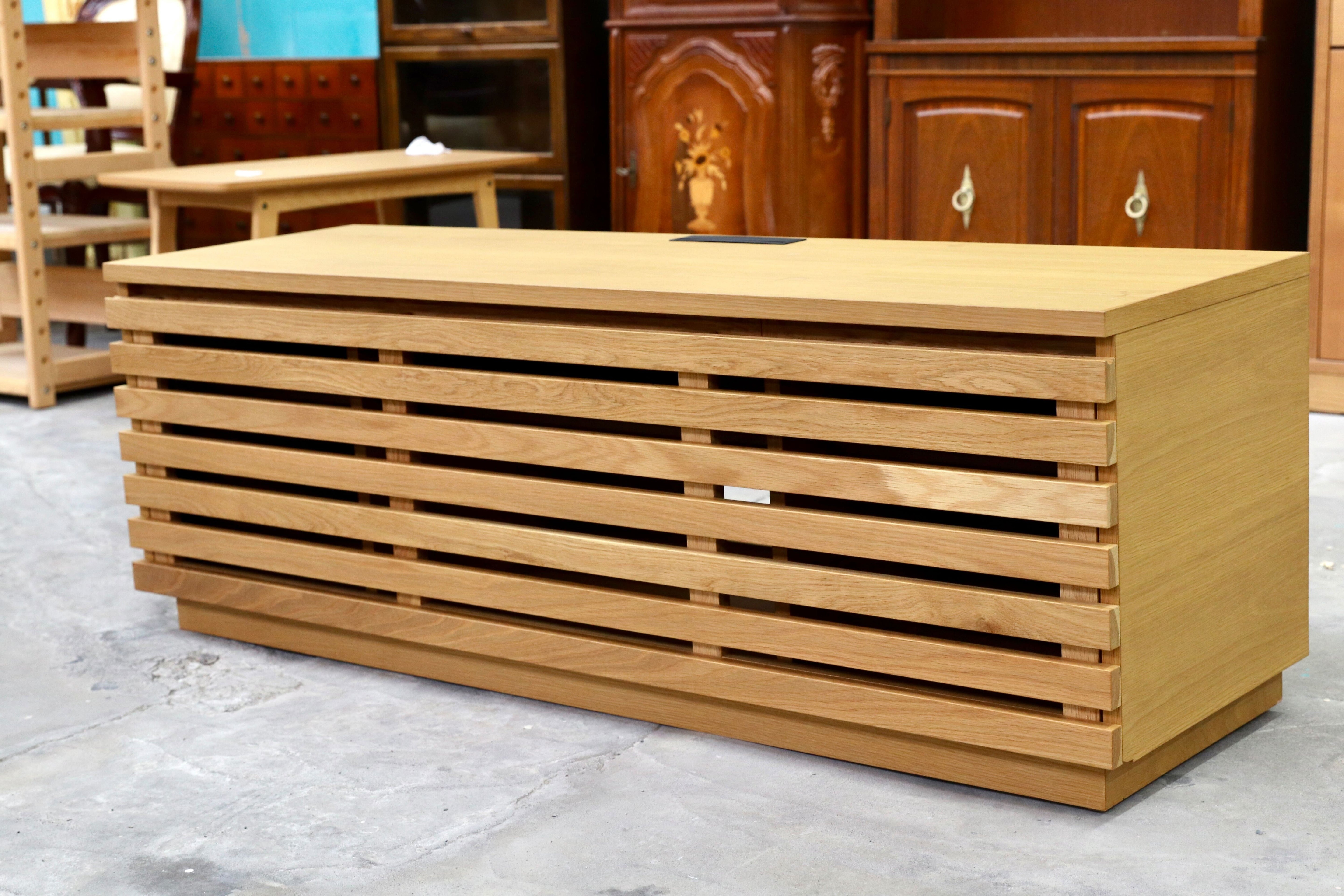 GMIK167○大川家具 ジャギー テレビボード TVボード AVボード ローボード リビング収納 オーク材 北欧スタイル モデルルーム展示品