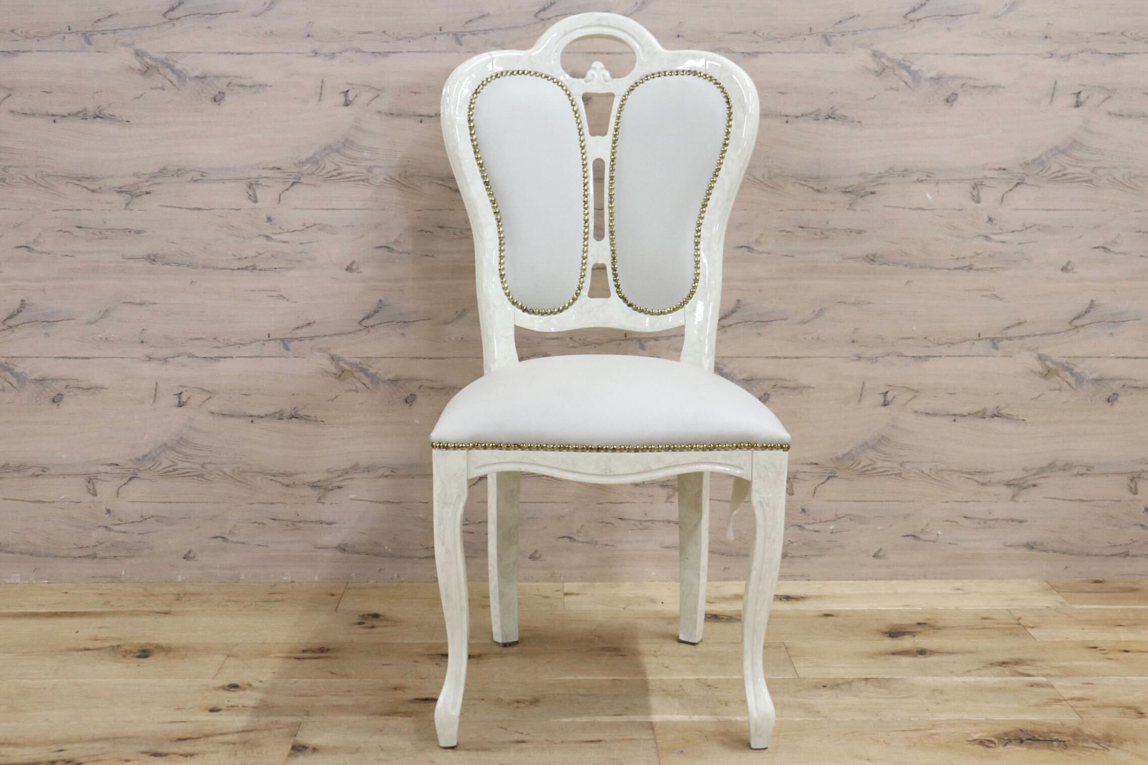 GMHN308D○Eddi Rose / エディローズ イタリア製 ダイニングチェア 食卓椅子 アームレスチェア 鋲打 猫脚 エレガント クラシック 輸入家具