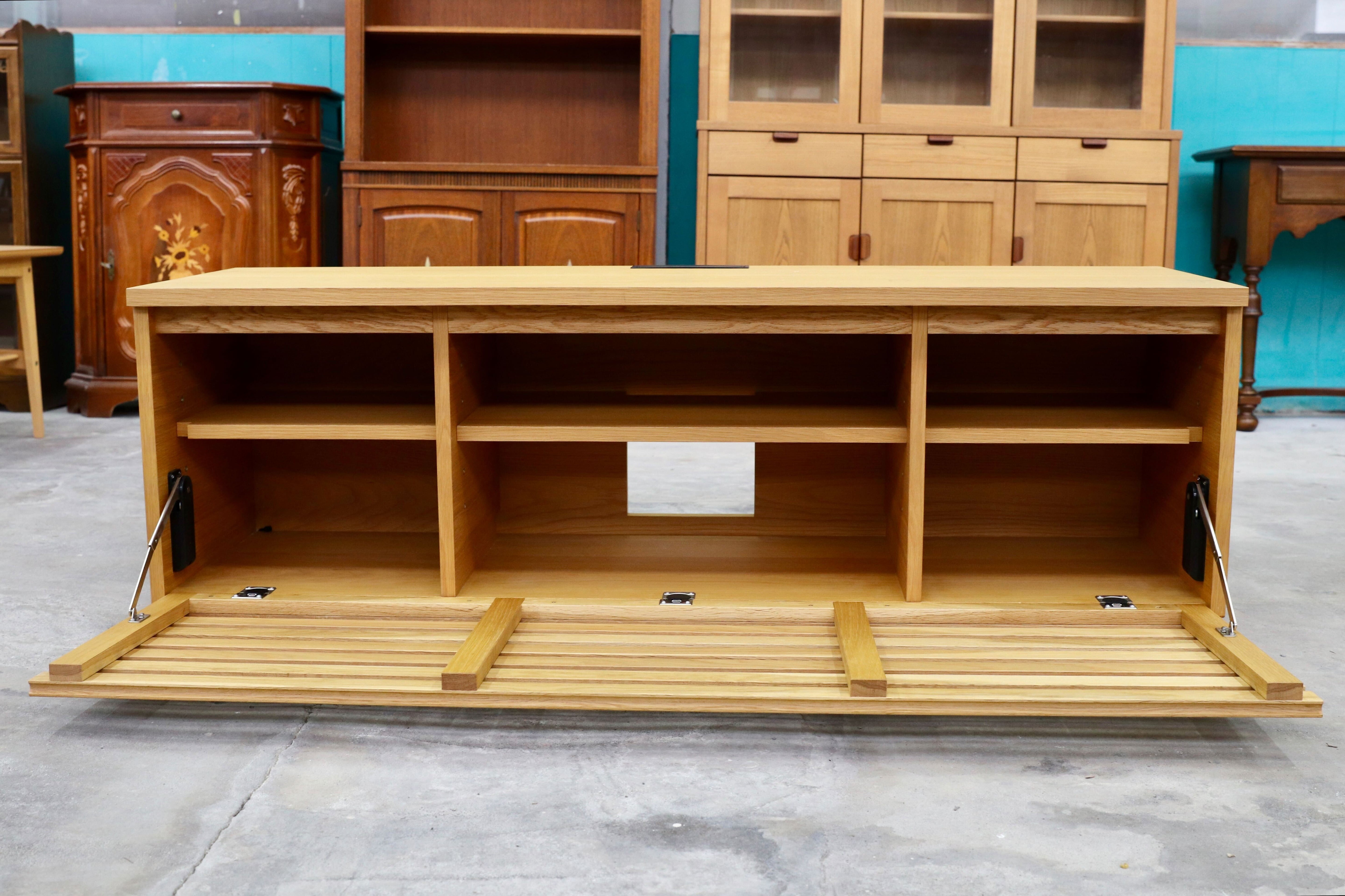 GMIK167○大川家具 ジャギー テレビボード TVボード AVボード ローボード リビング収納 オーク材 北欧スタイル モデルルーム展示品