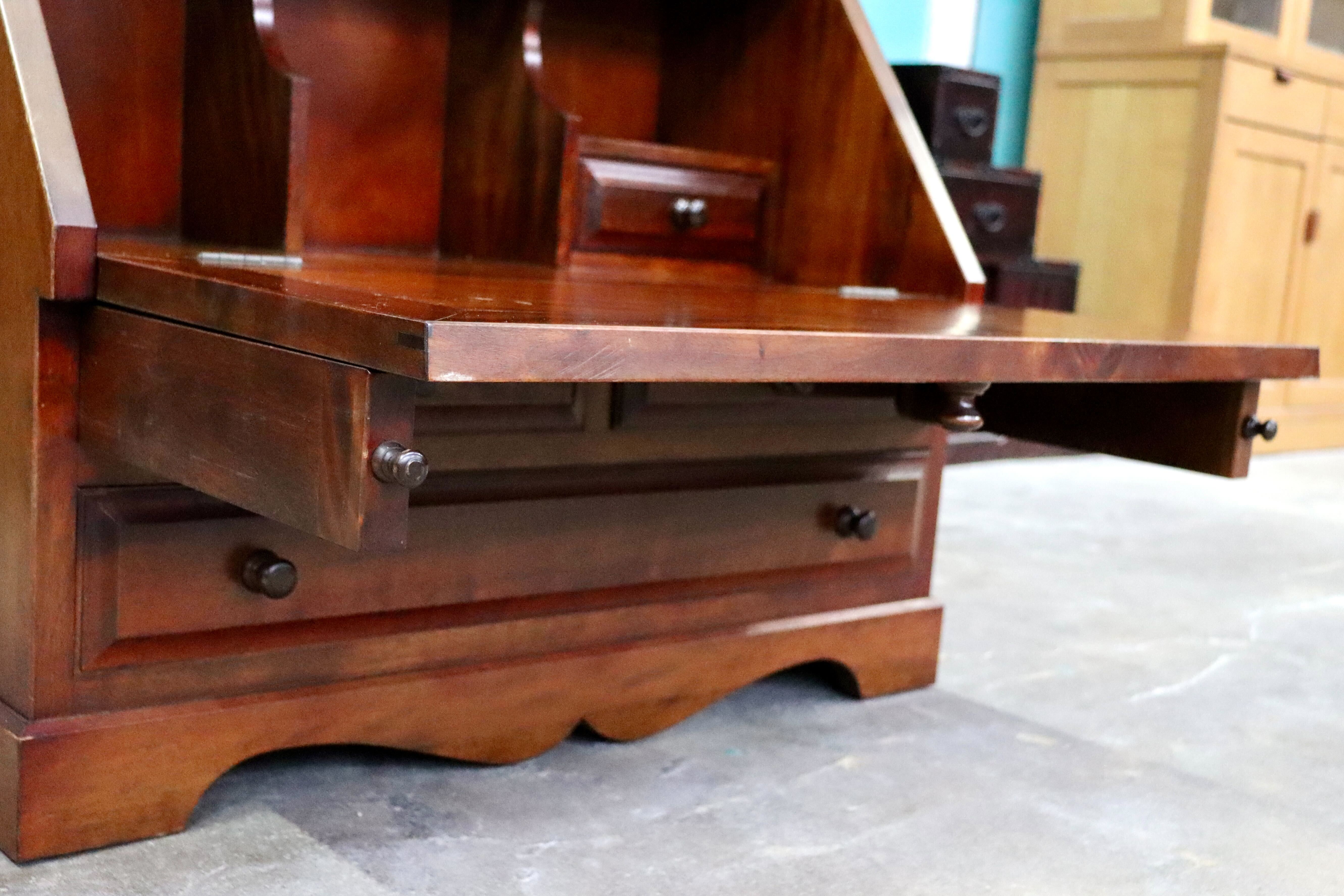 GMIH410○九州民芸家具 ライティングビューロー デスク 学習机 書斎机 机 キャビネット 無垢 和家具 和モダン レトロ アンティーク