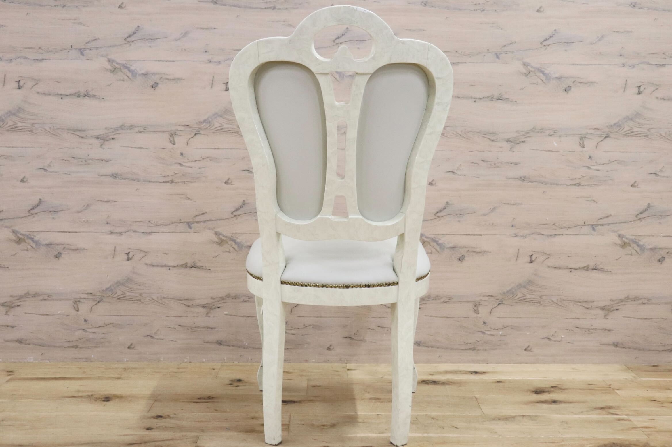 GMHN308D○Eddi Rose / エディローズ イタリア製 ダイニングチェア 食卓椅子 アームレスチェア 鋲打 猫脚 エレガント クラシック 輸入家具