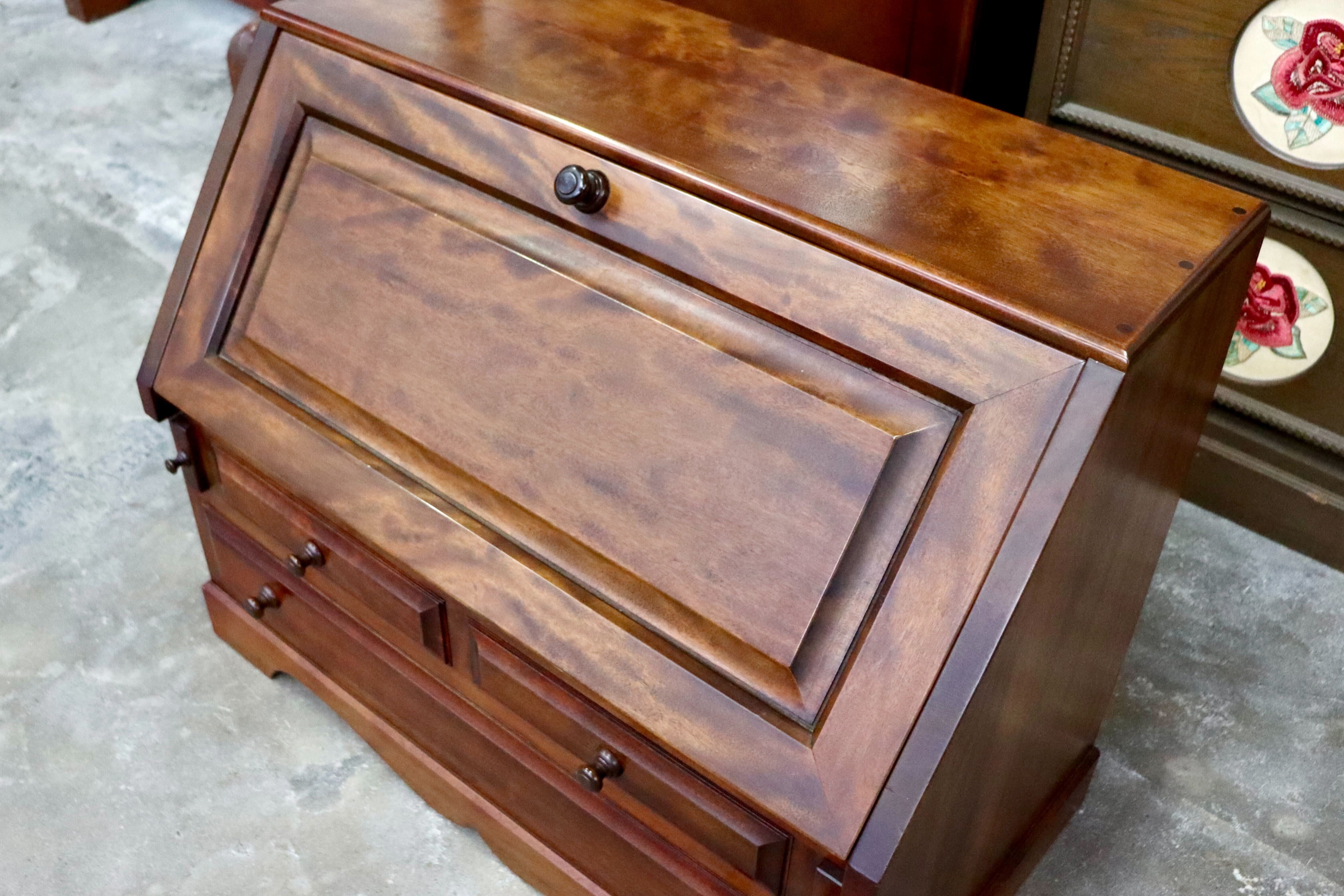 GMIH410○九州民芸家具 ライティングビューロー デスク 学習机 書斎机 机 キャビネット 無垢 和家具 和モダン レトロ アンティーク