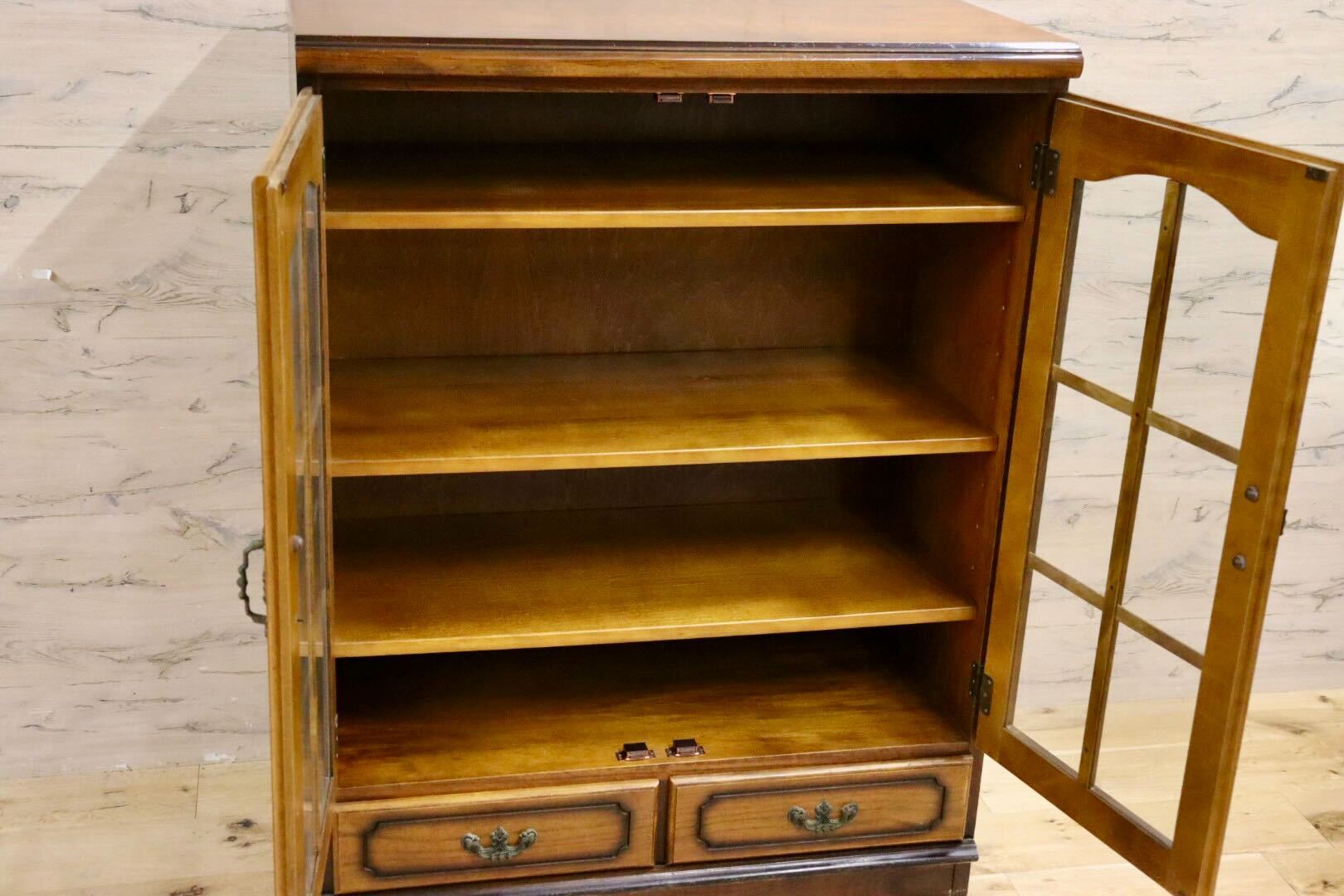 GMIK627○karimoku / カリモク コロニアル 本棚 書棚 ブックシェルフ 飾り棚 収納家具 カントリー オールドカリモク キャビネット 国産家具