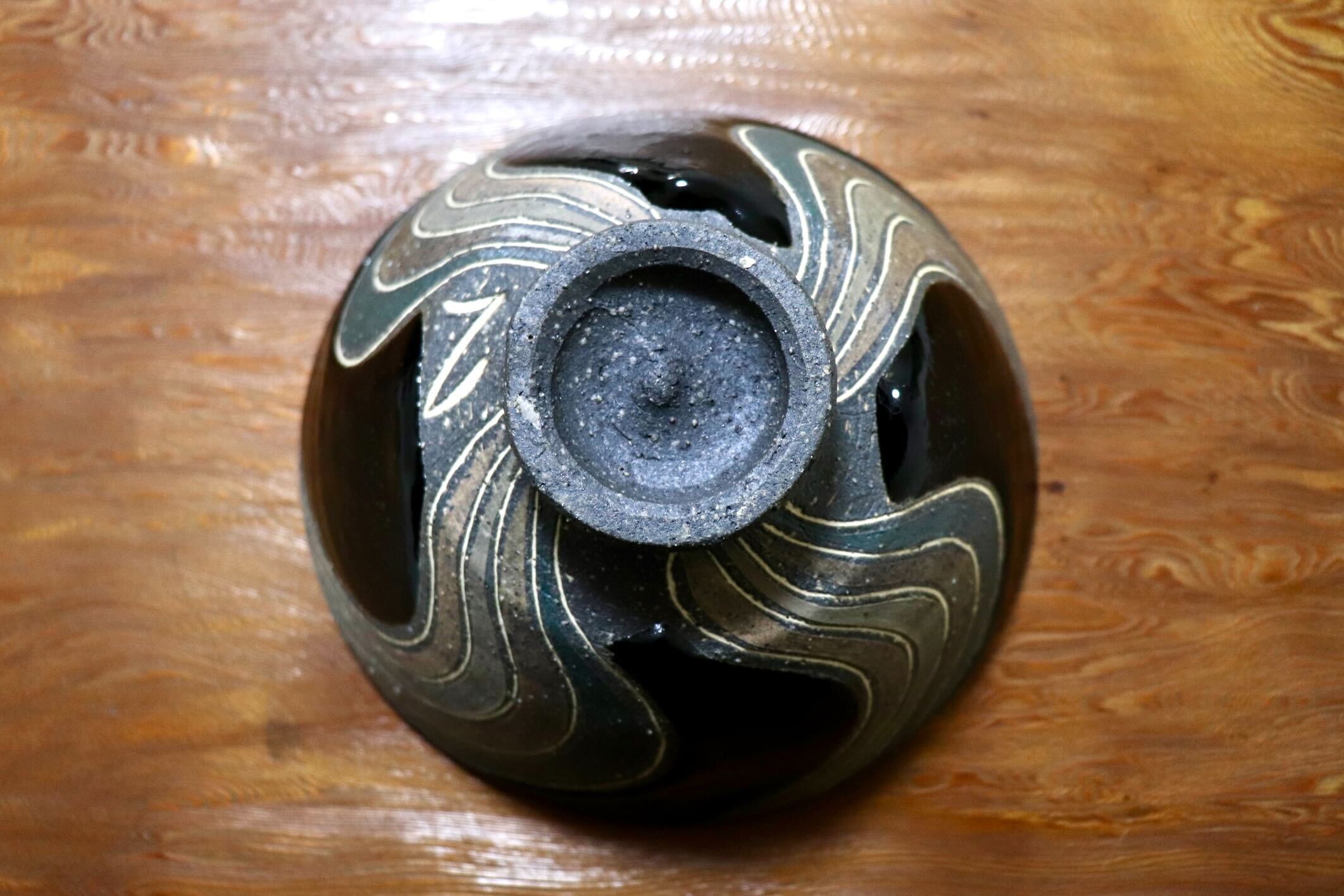 GMIO480A◯市野悟窯 市野哲次 丹波焼 彩色鉢 陶器 丹波篠山 伝統工芸 未使用