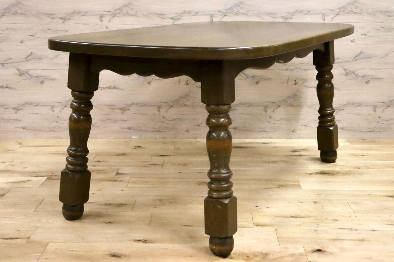 GMIK619○オーク無垢材 ダイニングテーブル 食卓テーブル 作業台 カントリー 机 検)永田良介商店 神戸洋家具