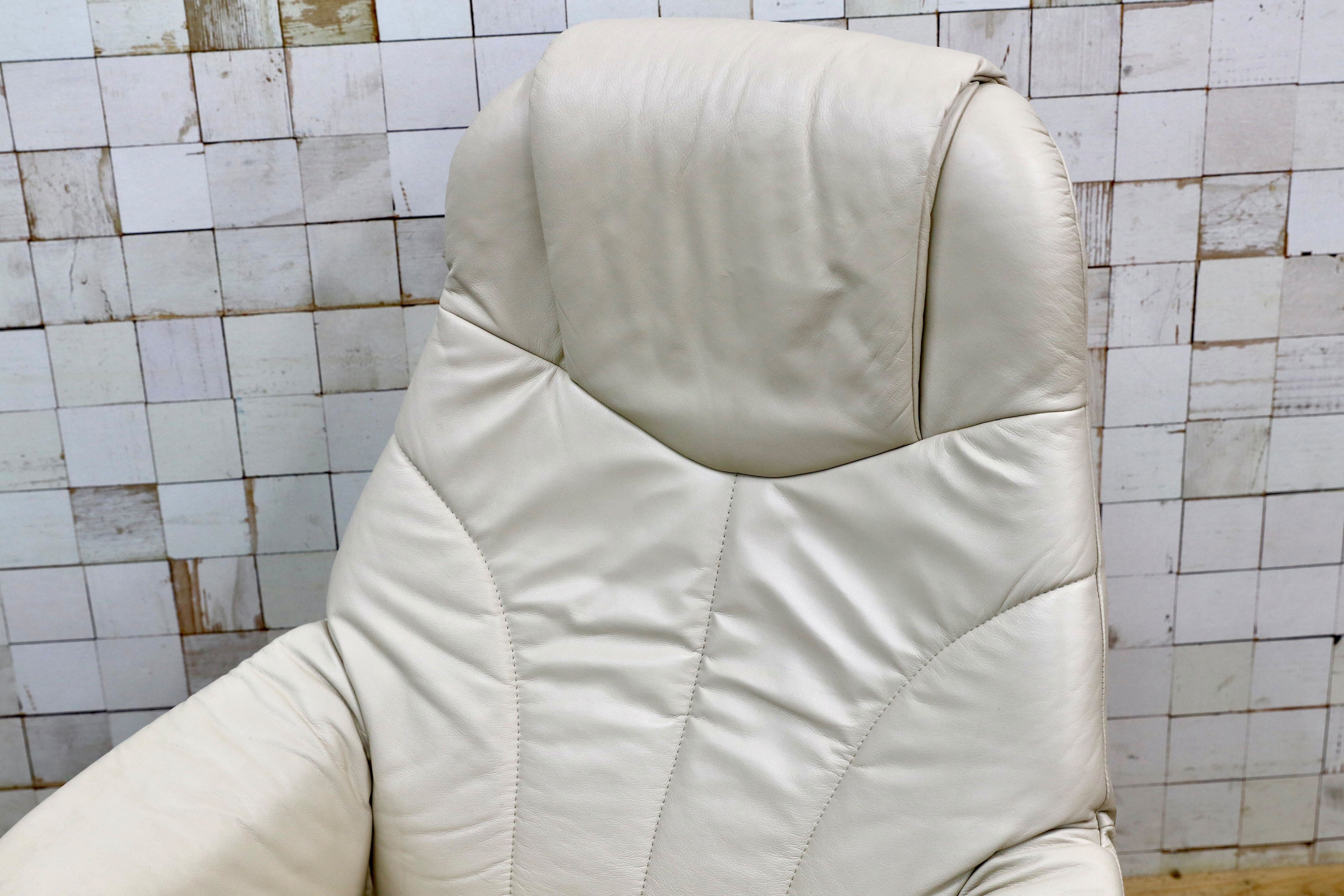 GMIK590○Hjellegjerde / イエリアーダ リクライニングチェア パーソナルチェア 回転椅子 オットマン レザー ノルウェー 北欧家具