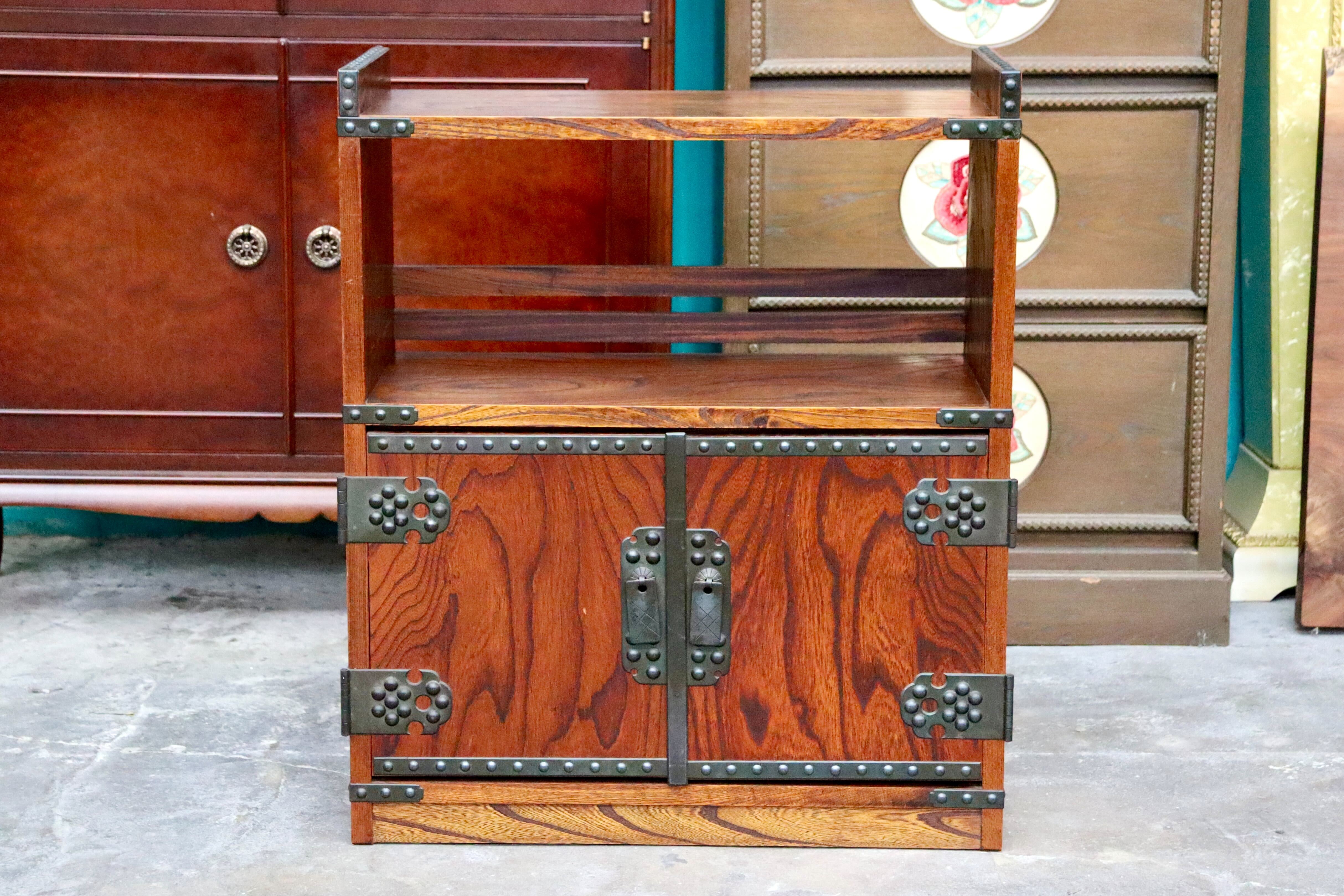 GMIS516○電話台 茶棚 サイドボード リビングボード 飾り棚 和モダン 和家具 収納棚 和箪笥 古民家 レトロ アンティーク