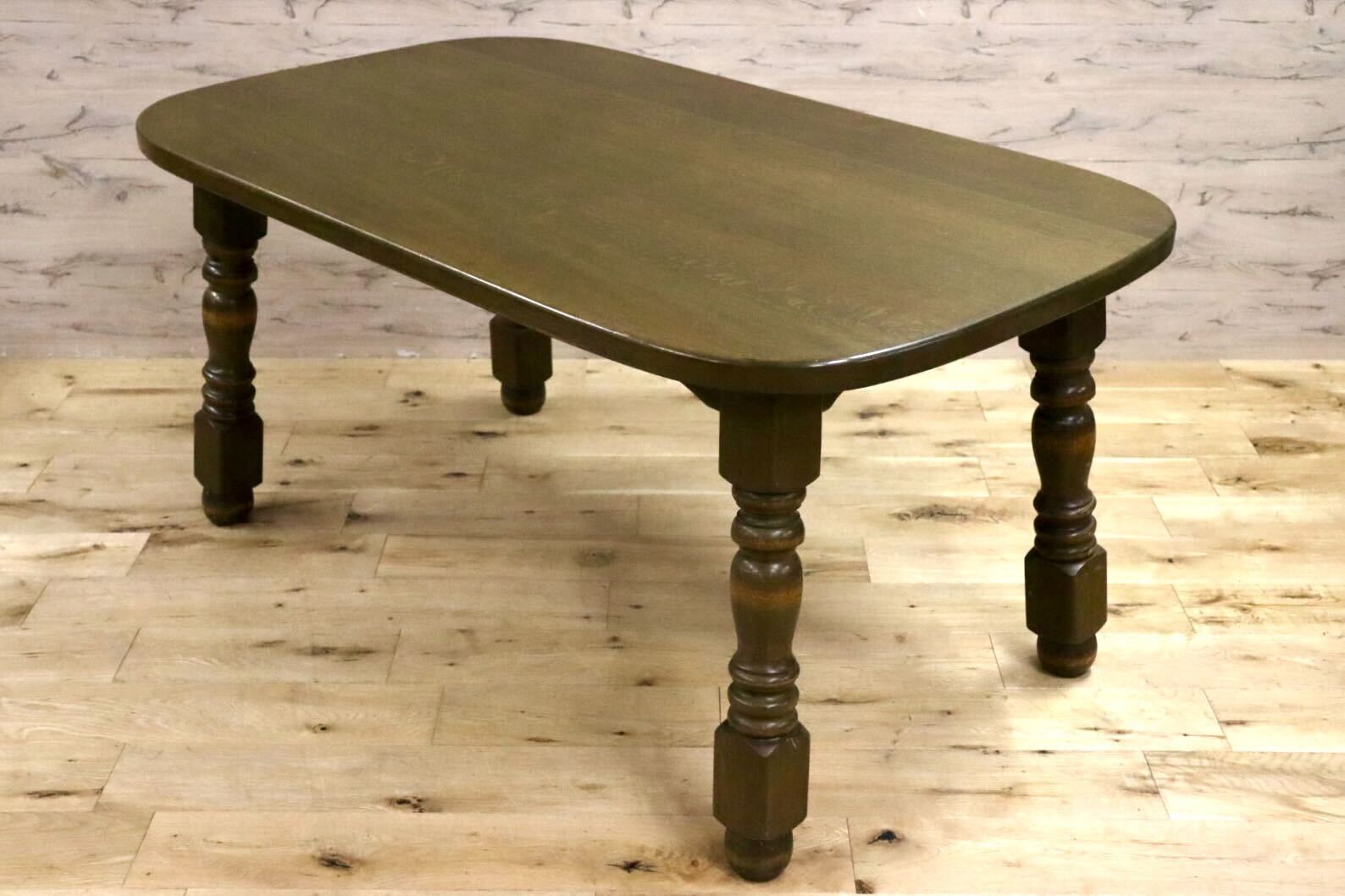 GMIK619○オーク無垢材 ダイニングテーブル 食卓テーブル 作業台 カントリー 机 検)永田良介商店 神戸洋家具