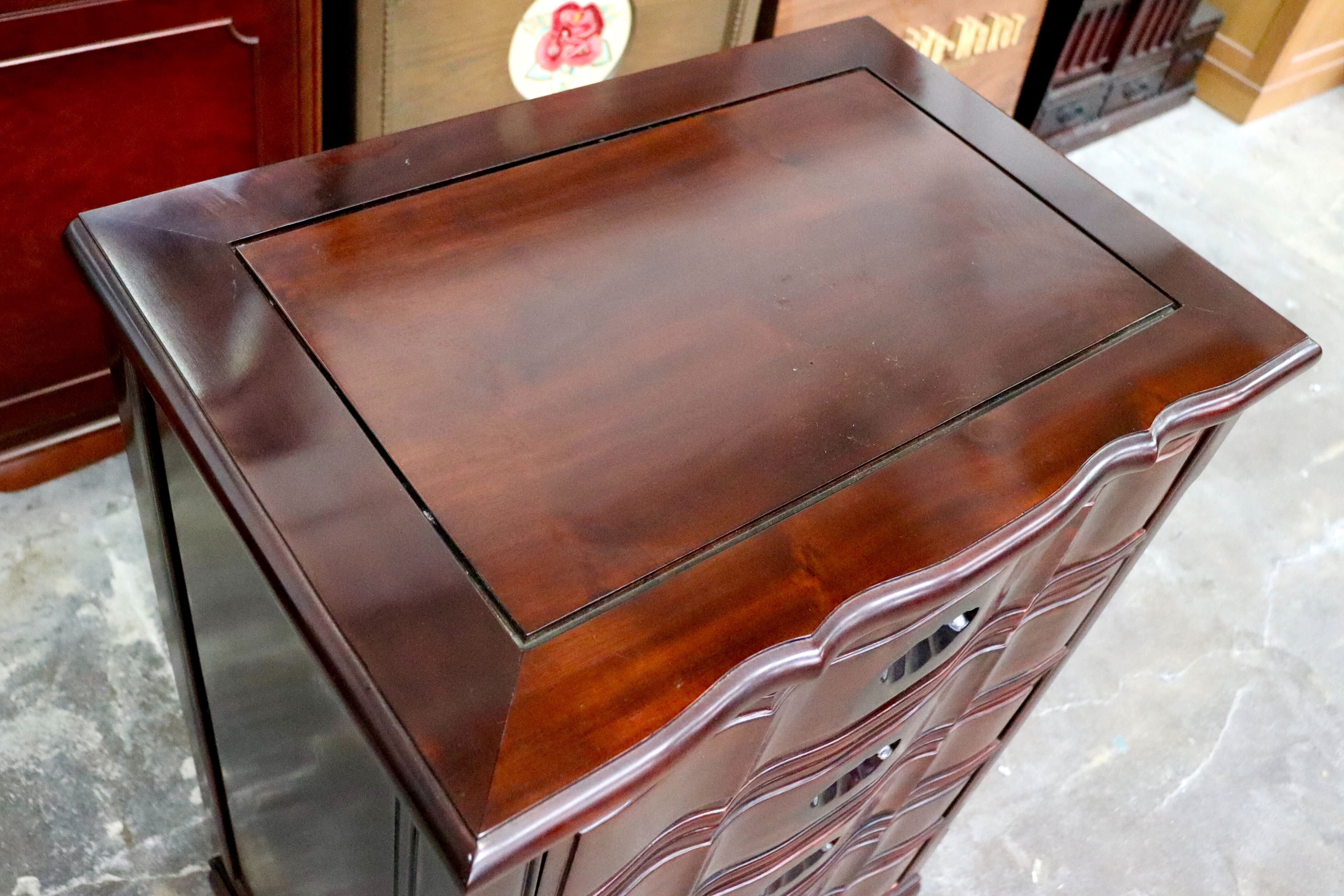 GMIS511○西洋 5段チェスト サイドチェスト 花梨 彫刻 引き出し 猫脚 収納家具 木製 ヨーロピアン クラシック レトロ