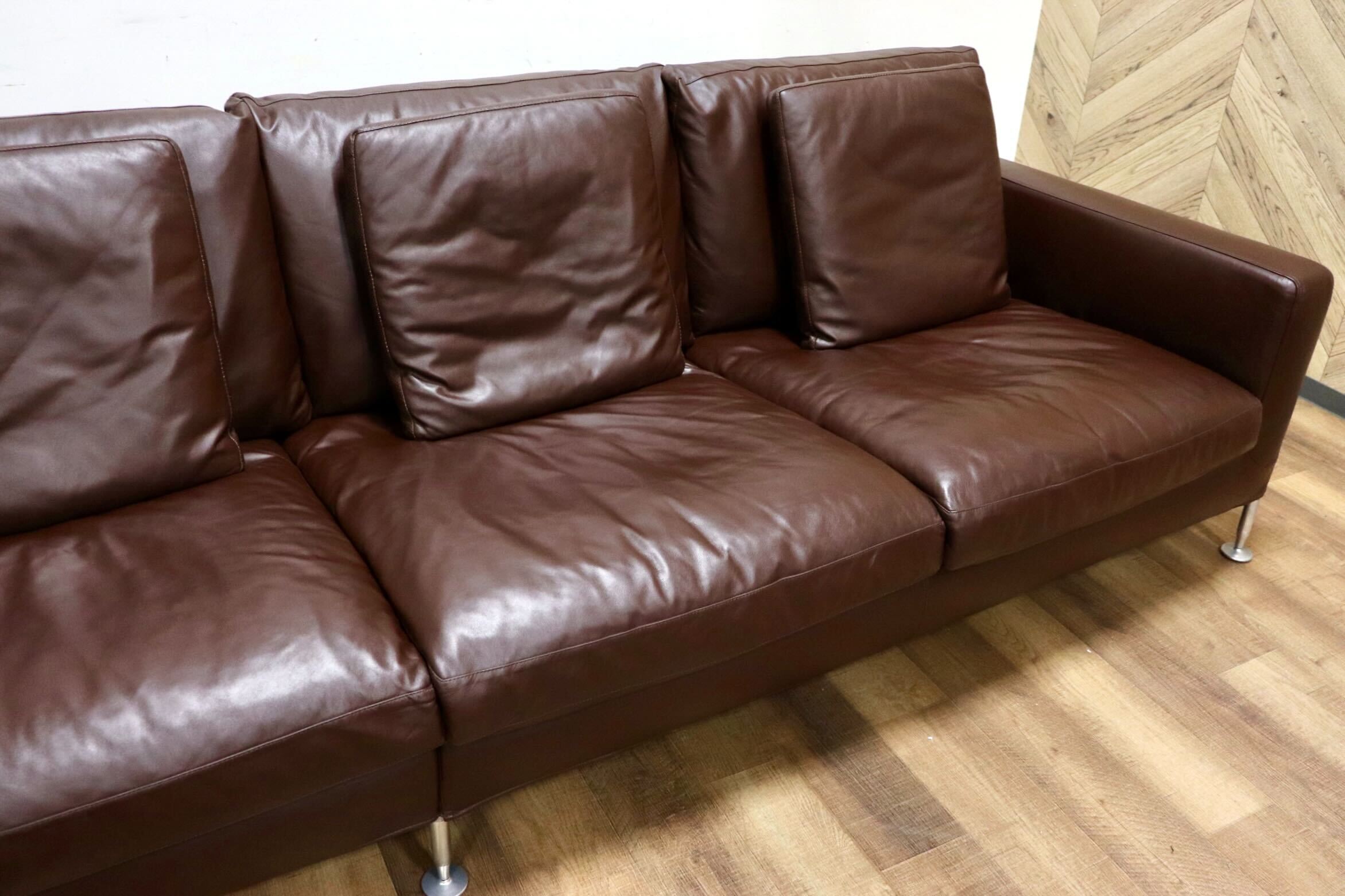 GMHK571○B&B ITALIA HARRY ハリー カウチソファ コーナーソファ ブラウン 総革 Antonio Citterio アントニオ・チッテリオ 約400万