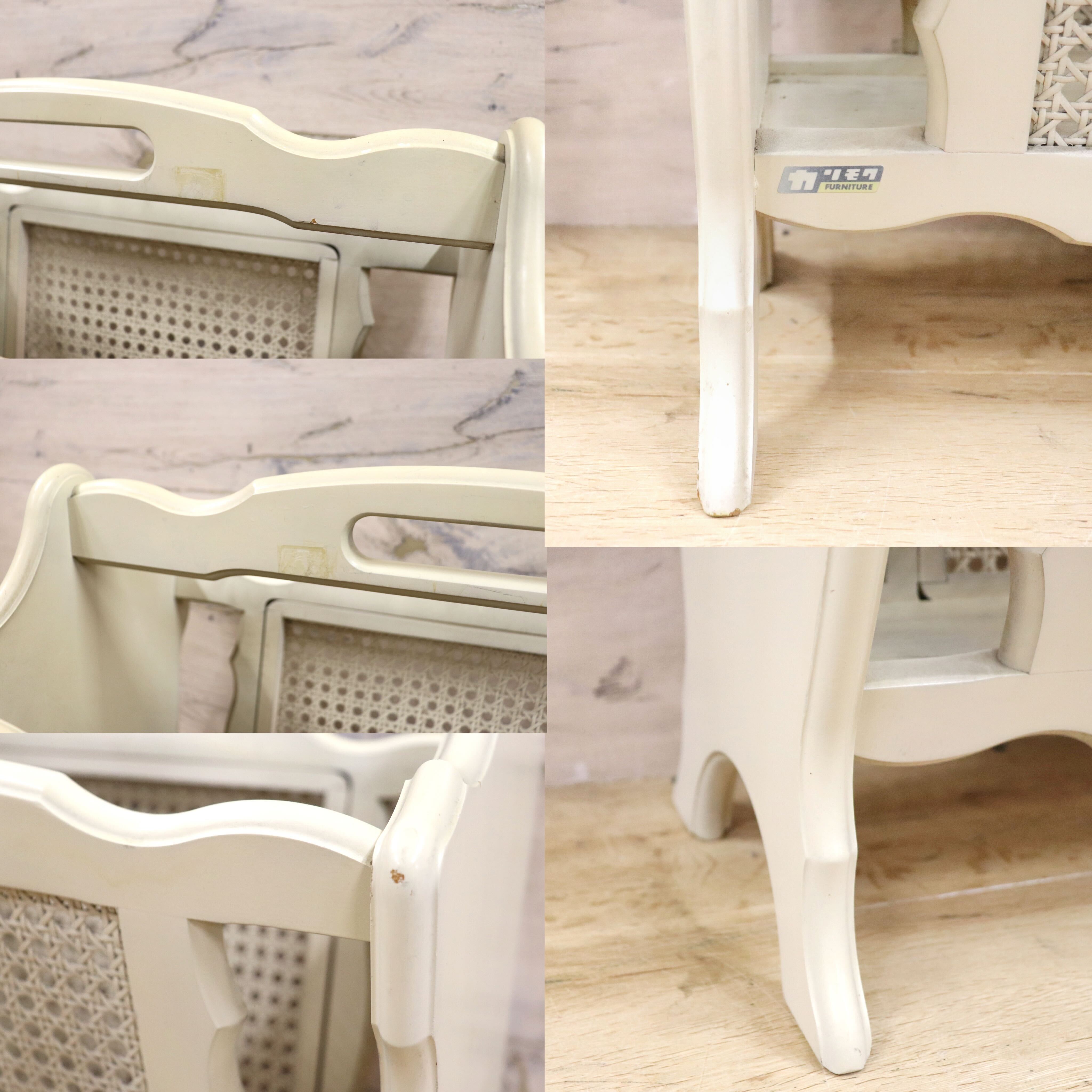 GMGT100○karimoku / カリモク マガジンラック ペーパースタンド スリッパラック ラタン オールド ヴィンテージ